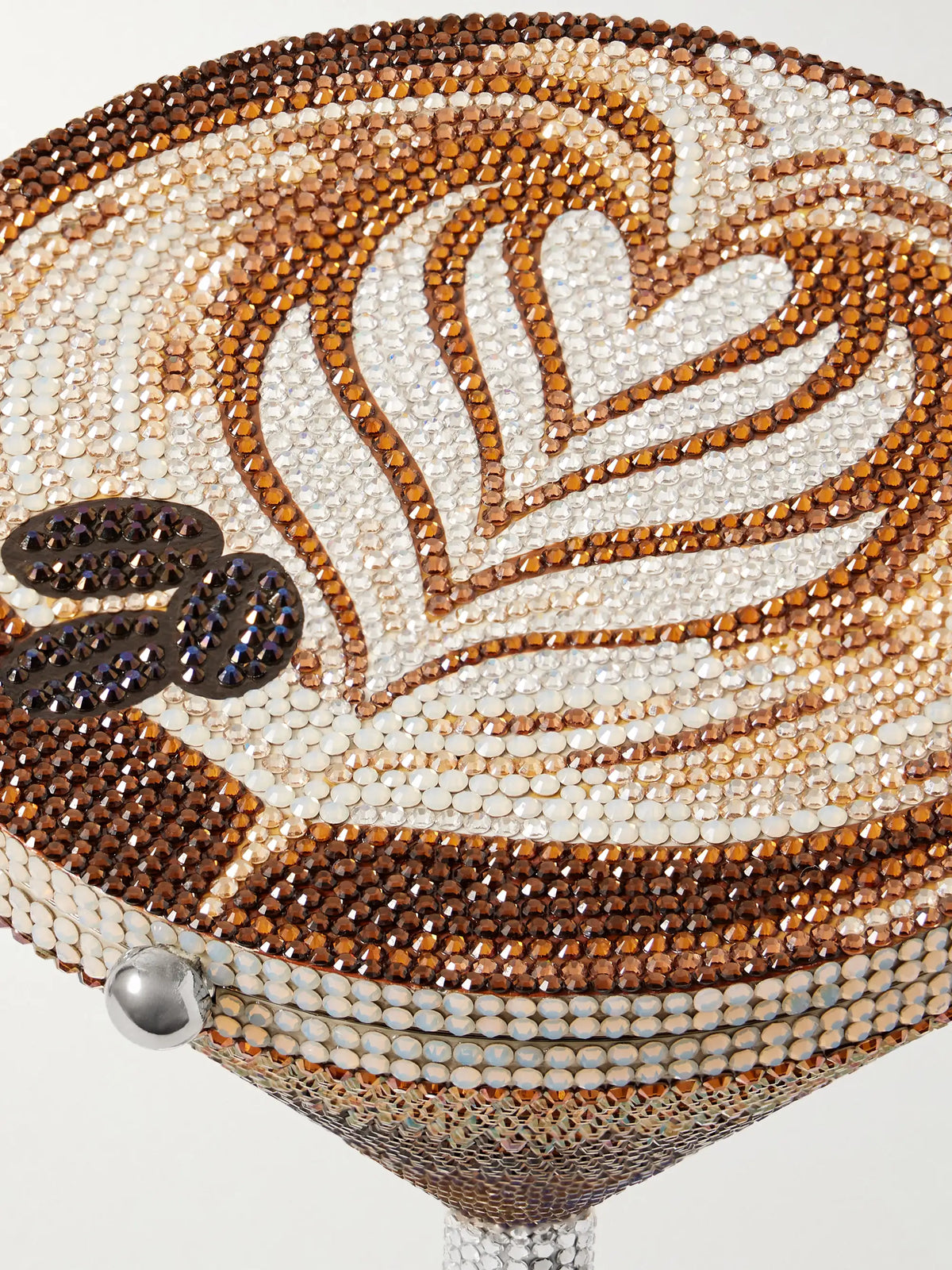 Martini Espresso Crystal-embellished Silver-tone Clutch