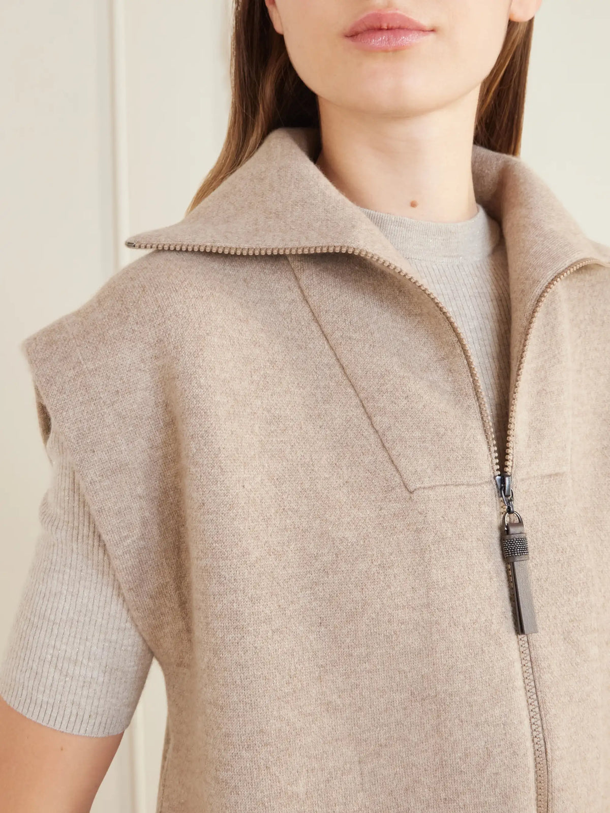 Brunello Cucinelli Cashmere-blend Zip-up Gilet