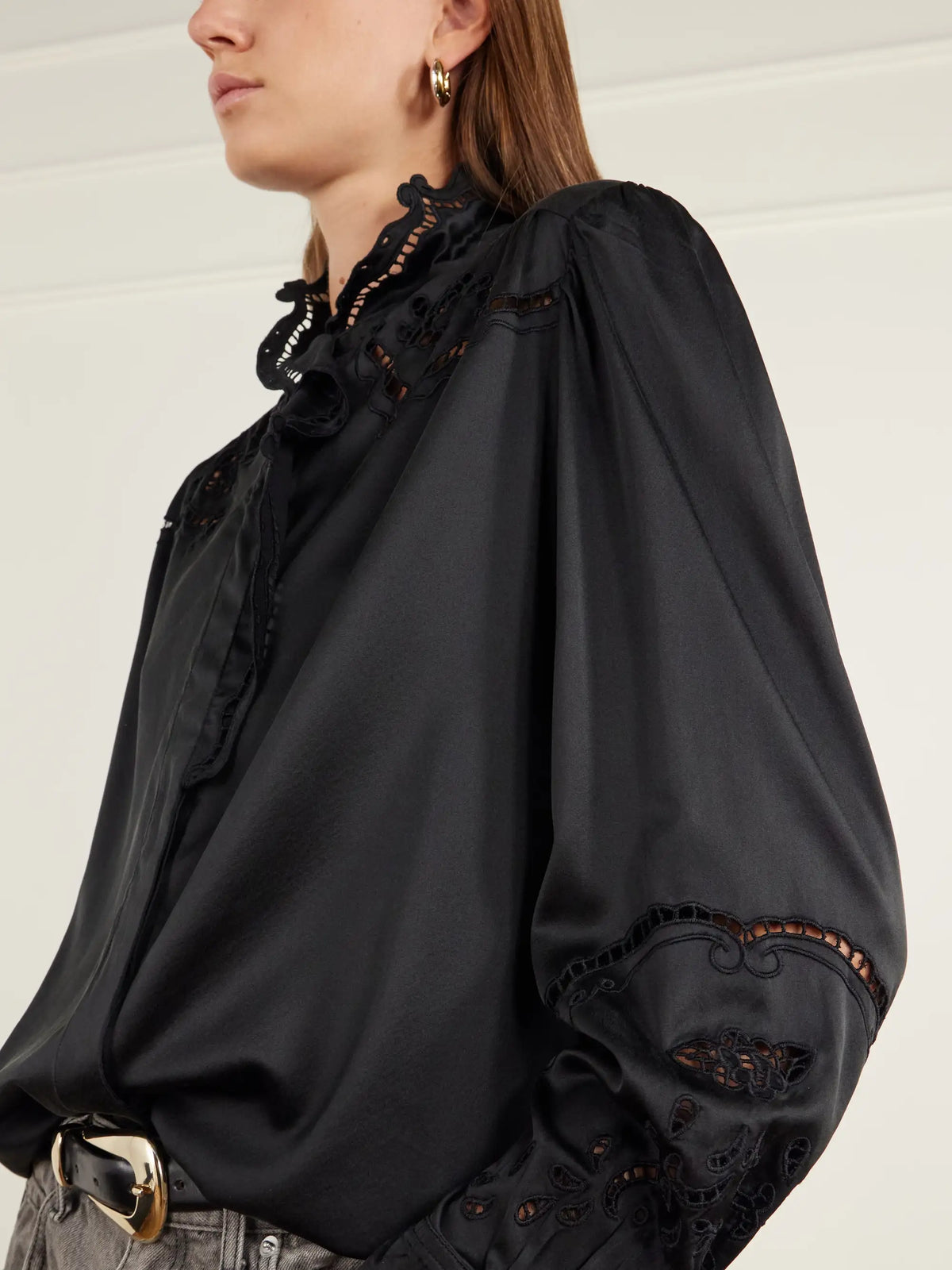 ISABEL MARANT Ejali Broderie Anglaise Silk-blend Blouse
