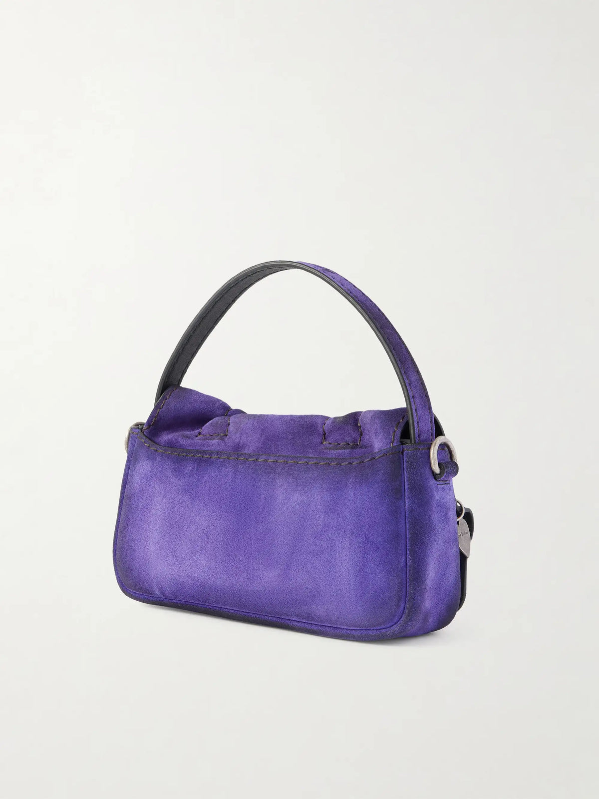 Micro Distressed Suede Shoulder Bag