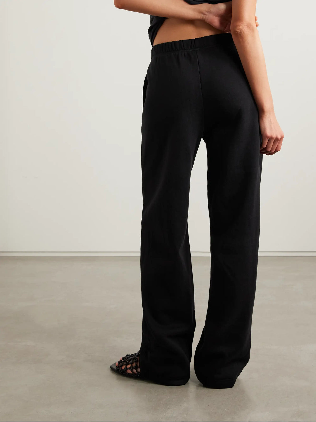Classic Cotton-blend Jersey Straight-leg Pants - Onyx