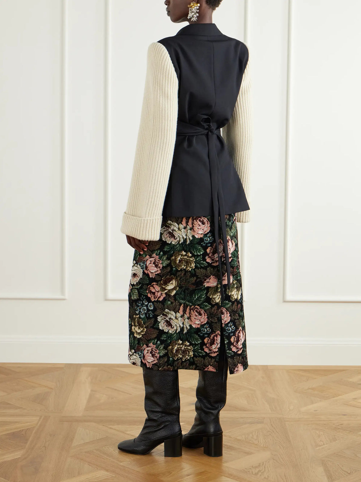 Dries Van Noten Ribbed Wool And Cashmere-blend Trimmed Wool-twill Jacket