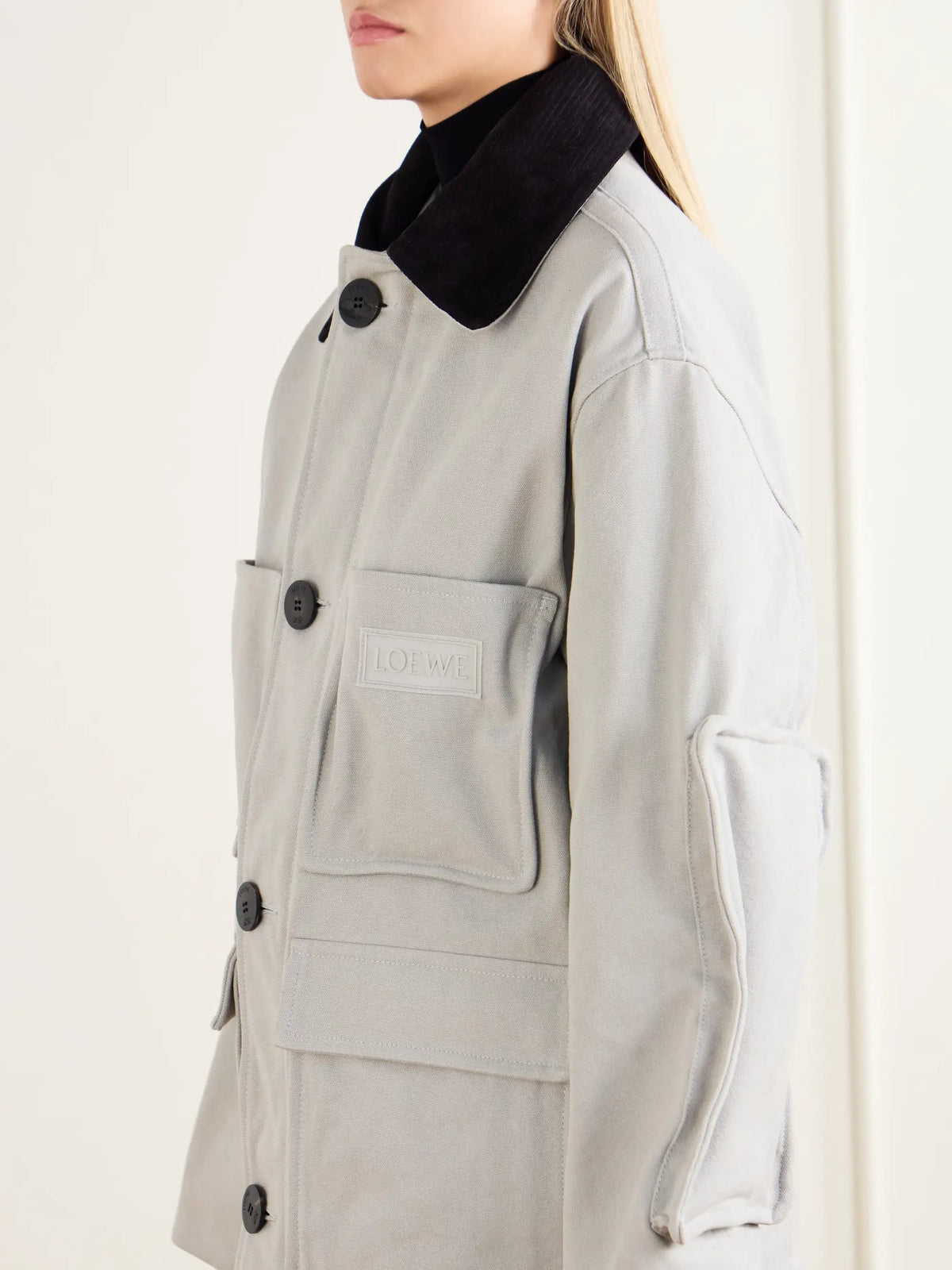 LOEWE Leather-trimmed Cotton Jacket
