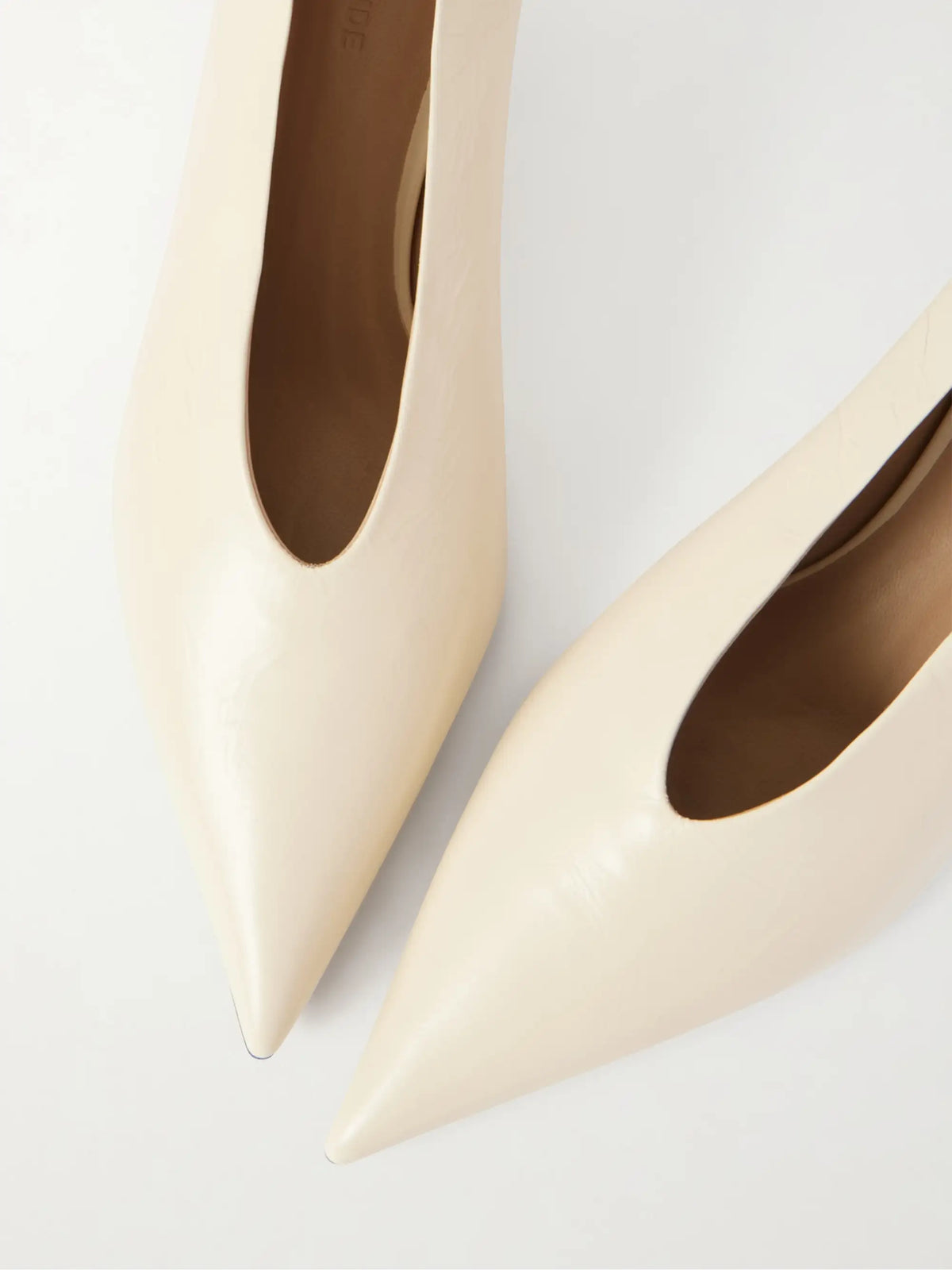 Babouche 40 Crinkled-leather Pumps