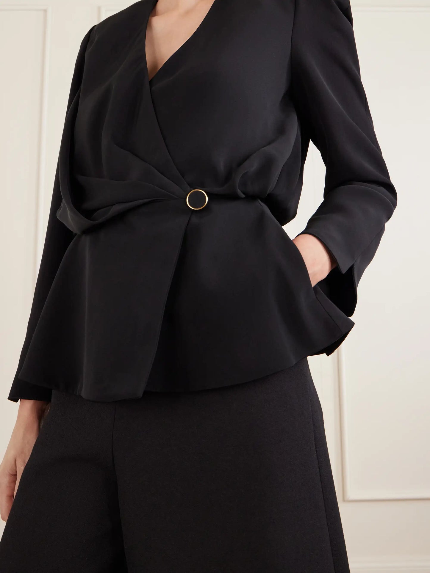 Gathered Faille Blouse