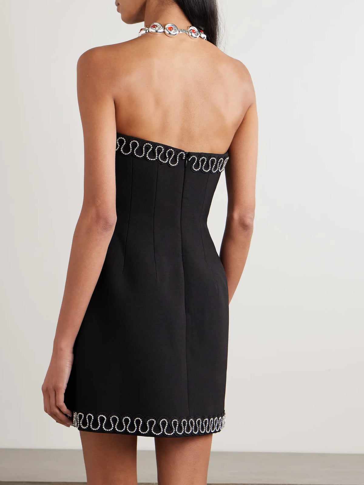 Rebecca Vallance Nyx Strapless Crystal-embellished Crepe Mini Dress