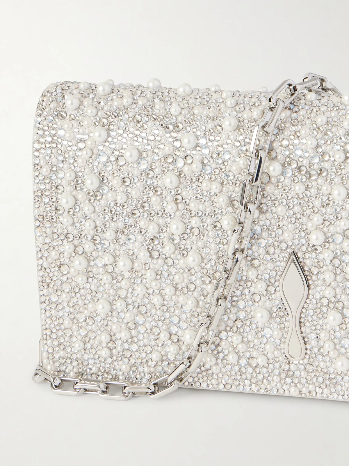 Bettina Embellished Metallic Leather Clutch