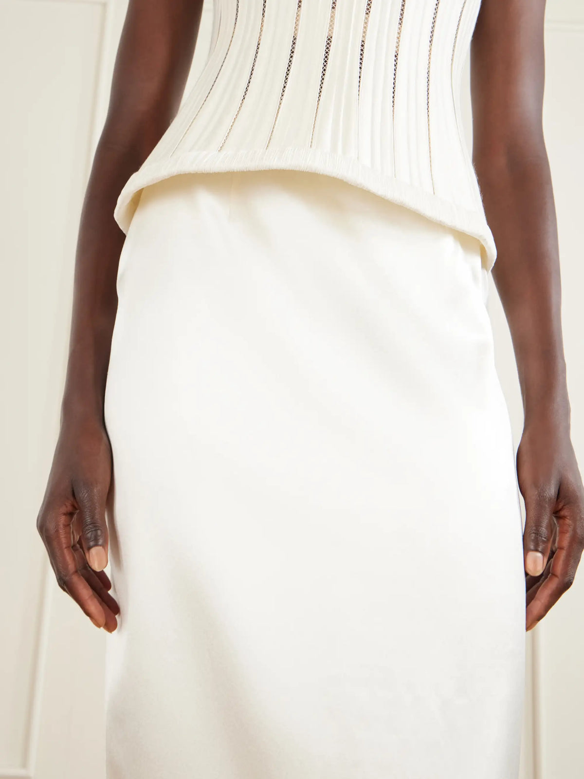 Danielle Frankel Tristan Silk And Wool-blend Satin Maxi Skirt