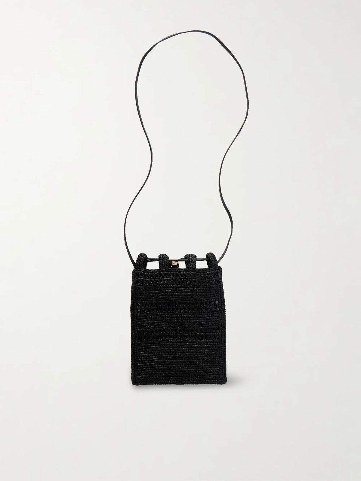 + Paula's Ibiza Leather-trimmed Embroidered Raffia Shoulder Bag