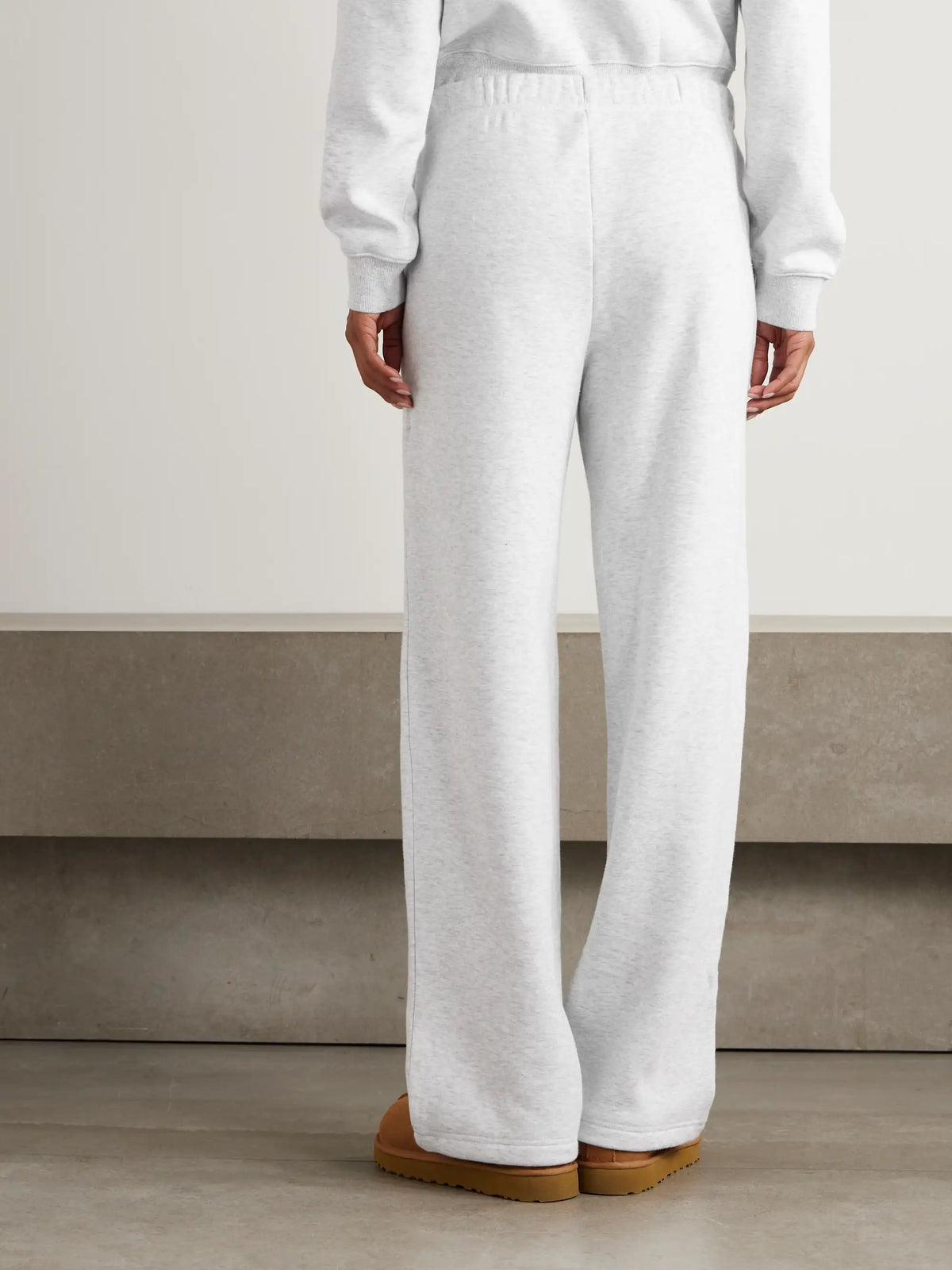 Classic Cotton-blend Jersey Straight-leg Pants - Light Heather Gray
