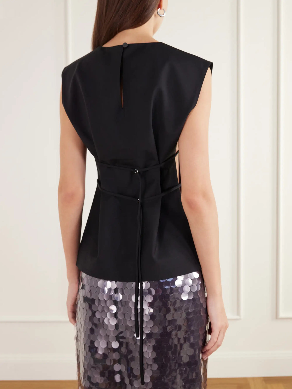 Tibi Tie-detailed Crepe Top
