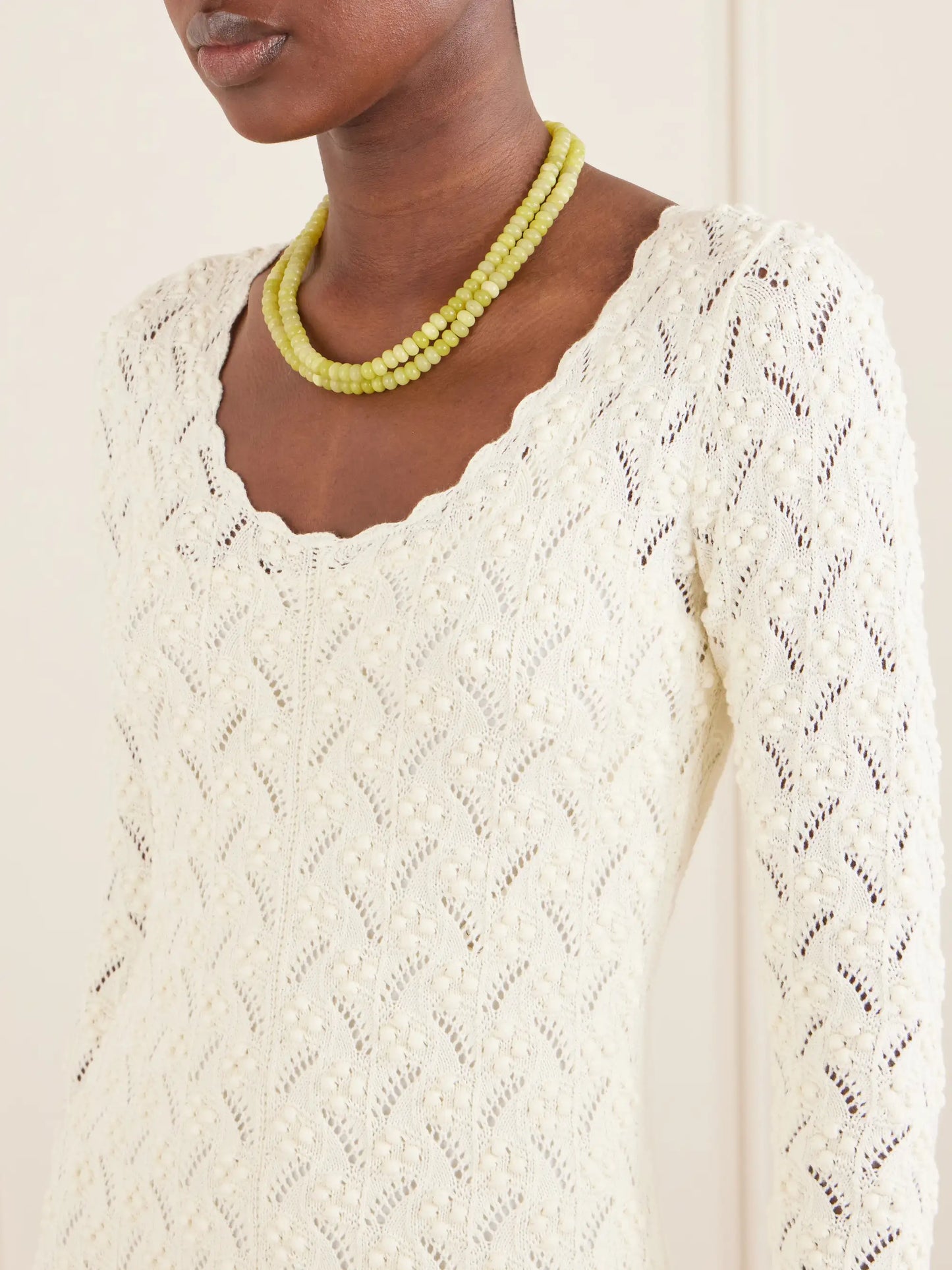 Avril Pointelle-knit Cotton Midi Dress