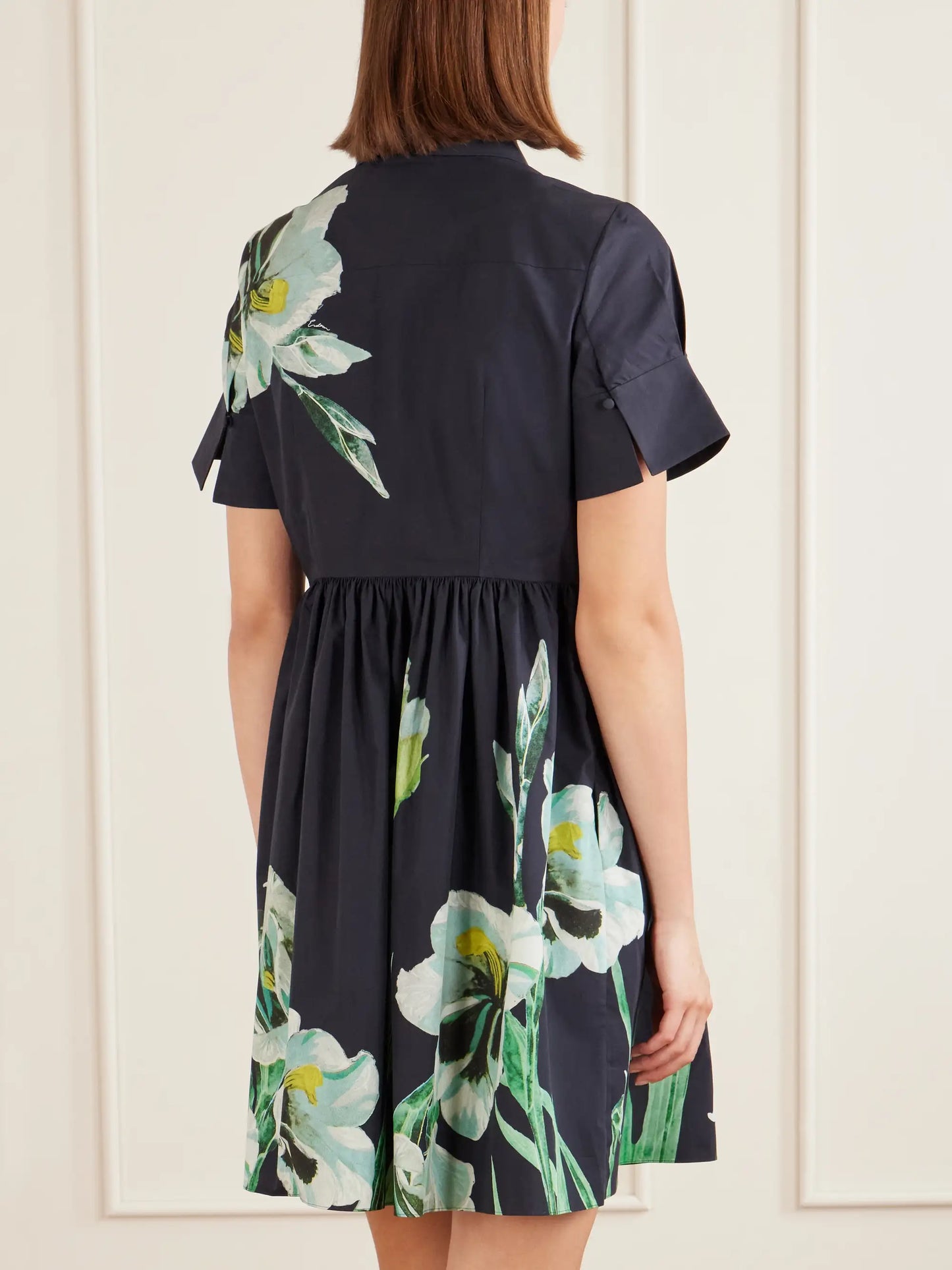 Floral-print Cotton-blend Poplin Mini Dress