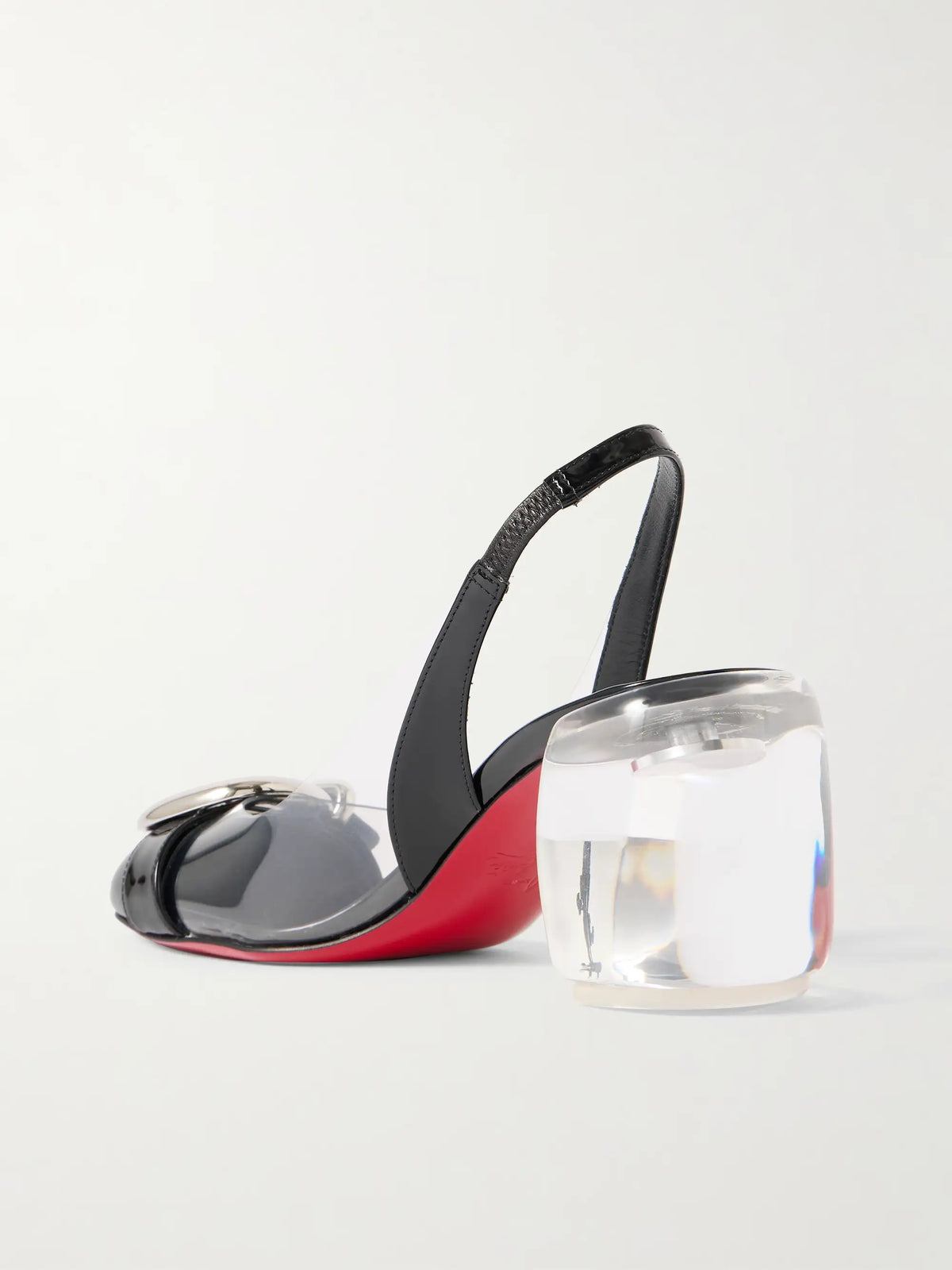 Minny Bubble 70 Buckled Glossed And Pvc Slingback Pumps
