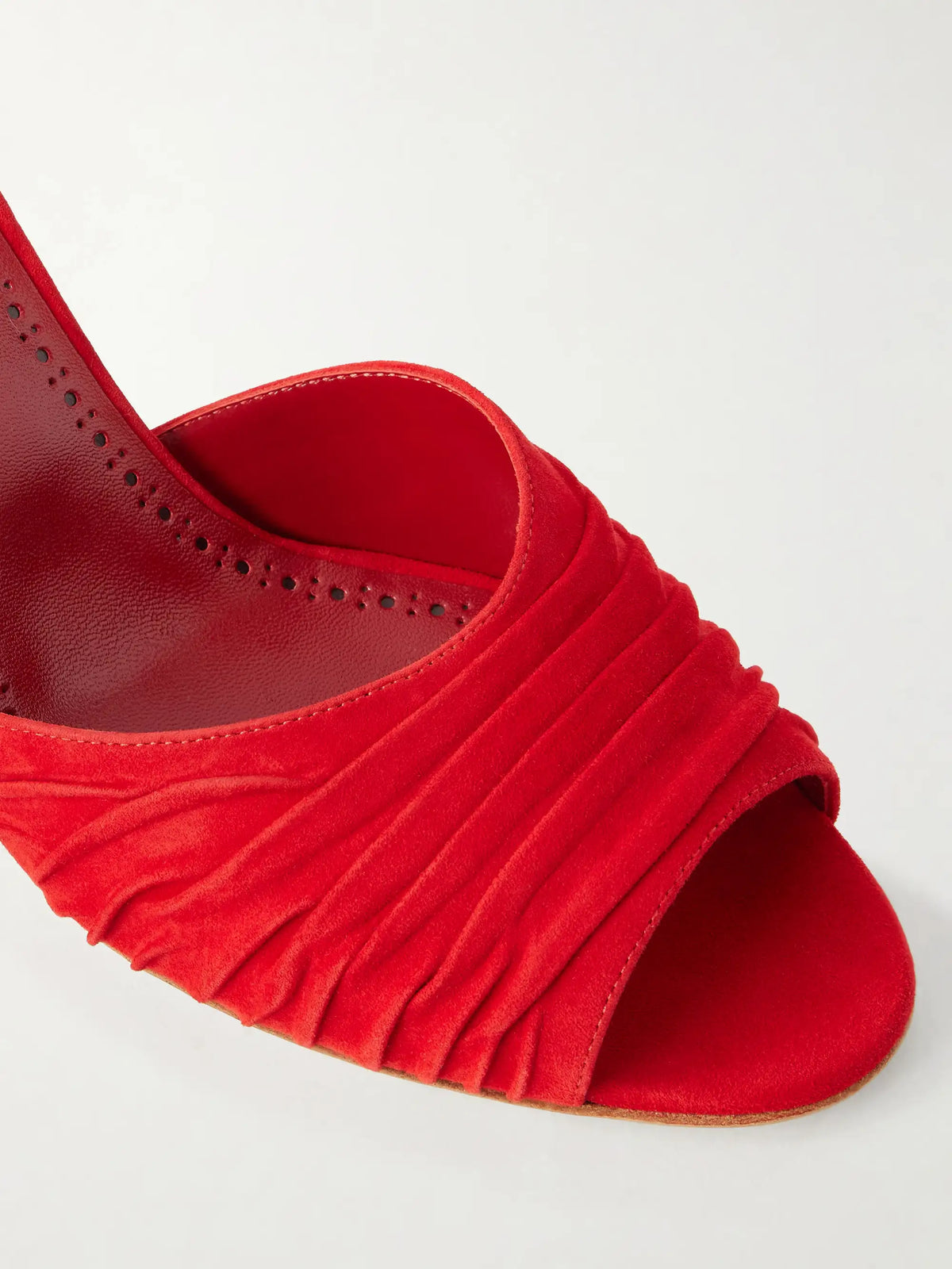 Pirua 70 Ruched Suede Mules