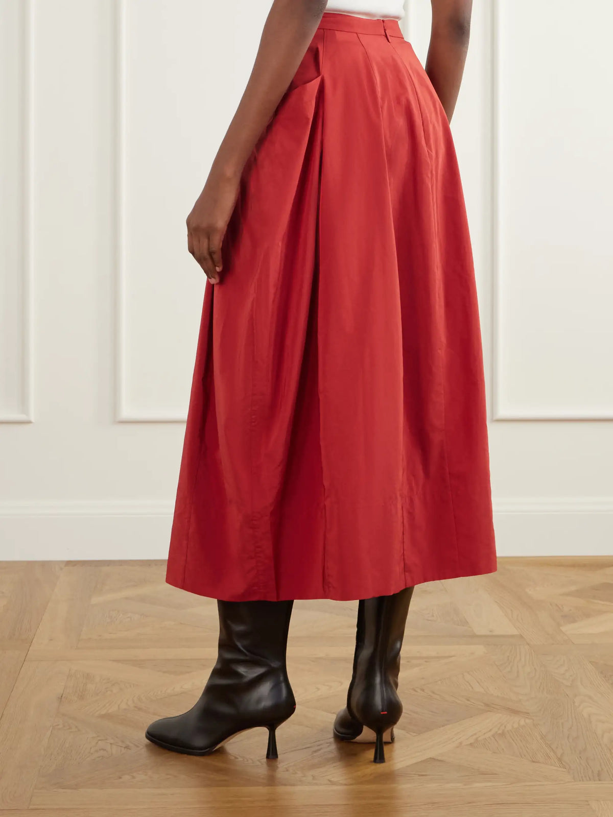 Tibi Lantern Paneled Shell Skirt