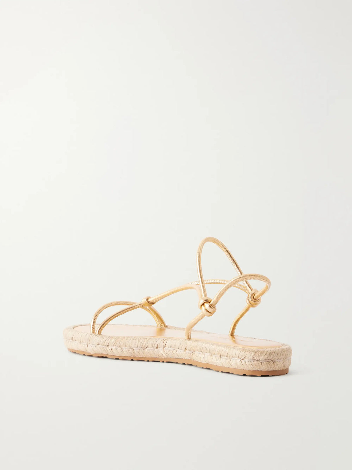 Metallic Leather Espadrille Sandals