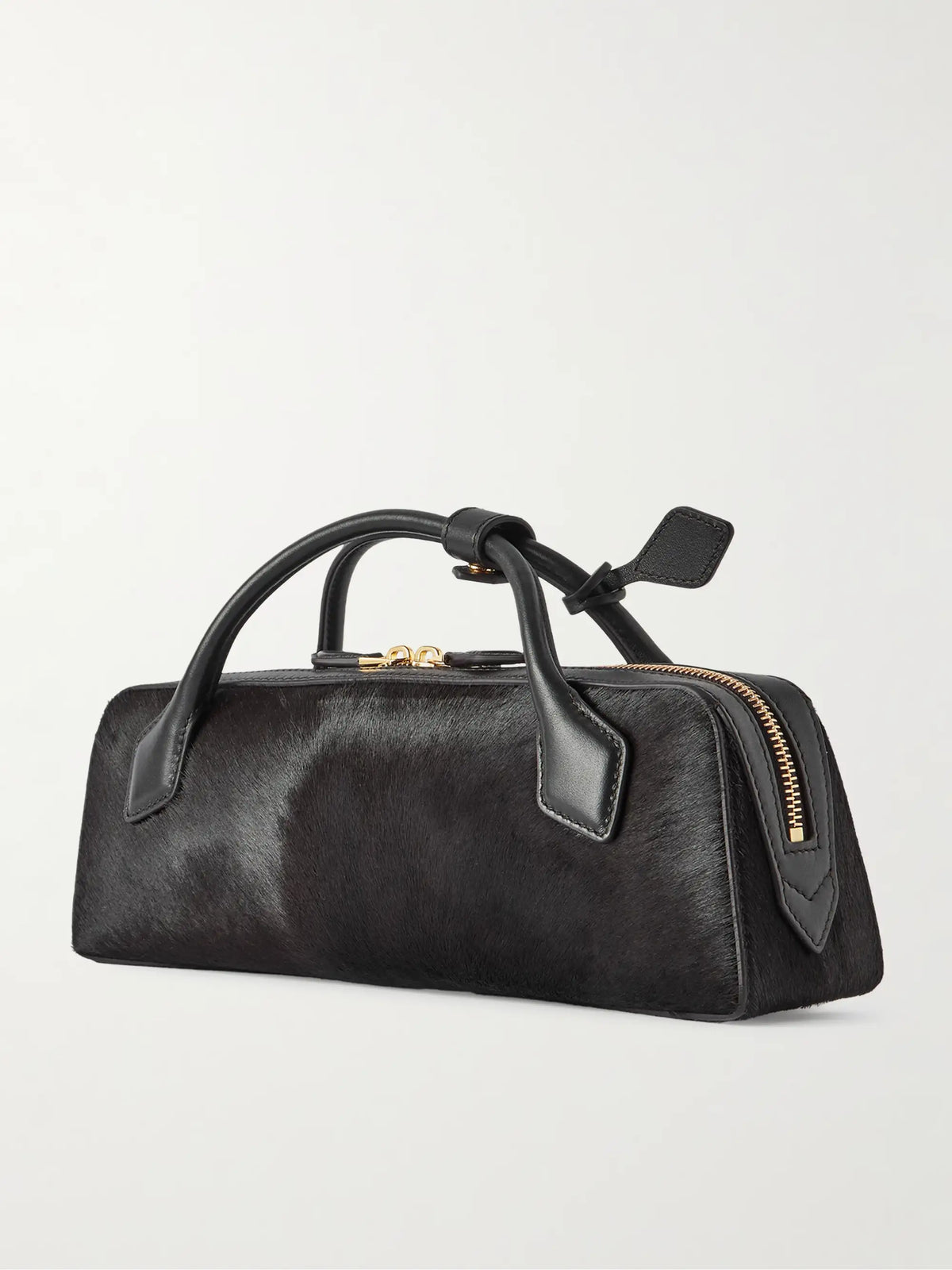 Le Teckel Leather-trimmed Calf Hair Clutch