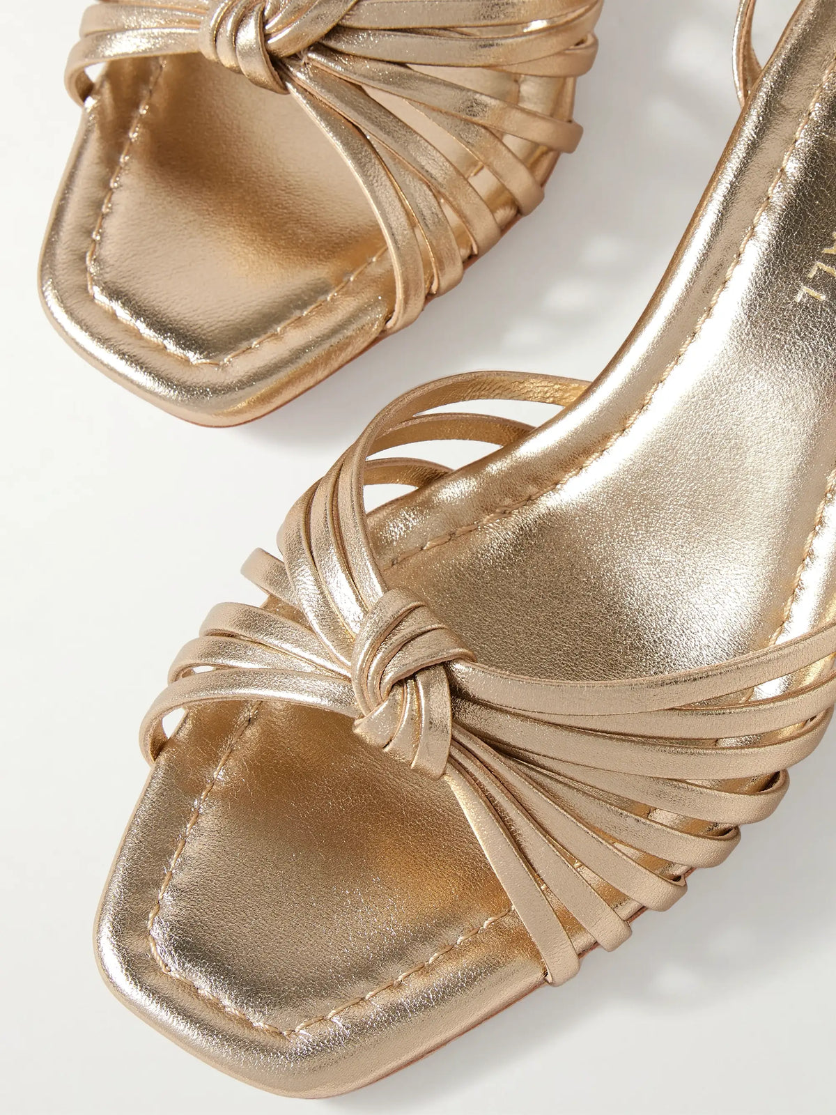 + Net Sustain Olivia Knotted Metallic Leather Sandals