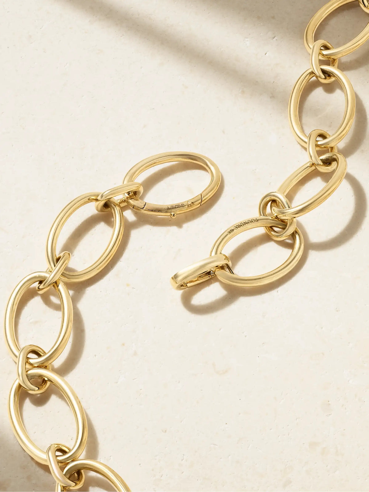 Oval Link Chain 18-karat Gold Necklace
