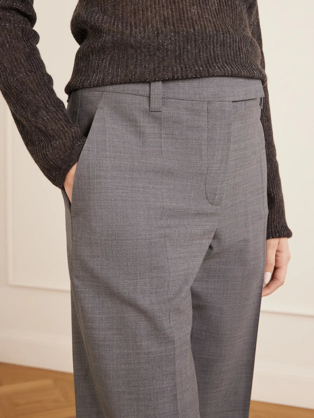 Tapered Wool-blend Straight-leg Pants
