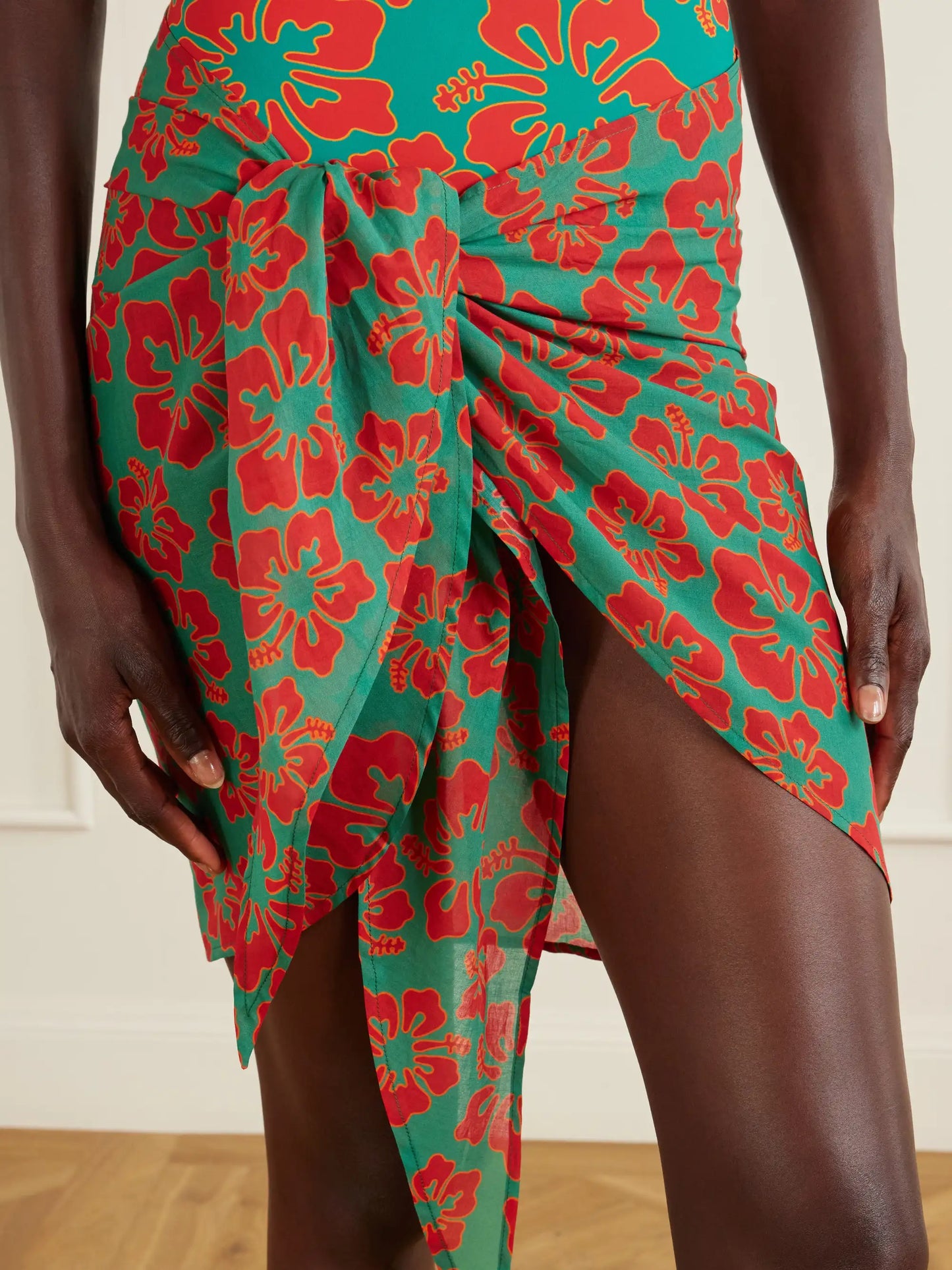 Floral-print Cotton-voile Sarong