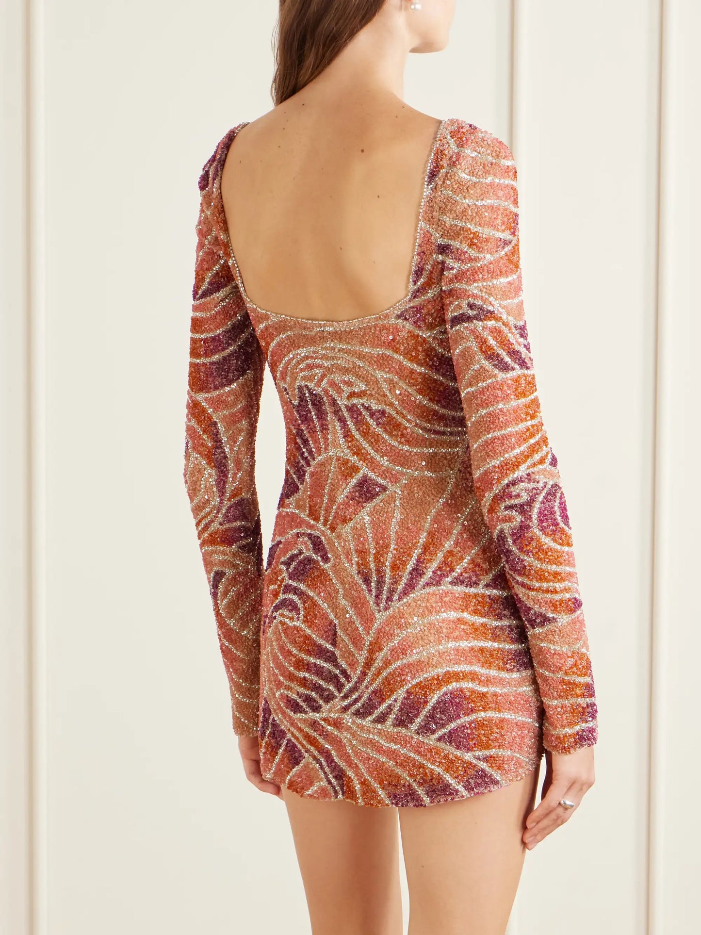 Maré Crystal-embellished Beaded Tulle Mini Dress