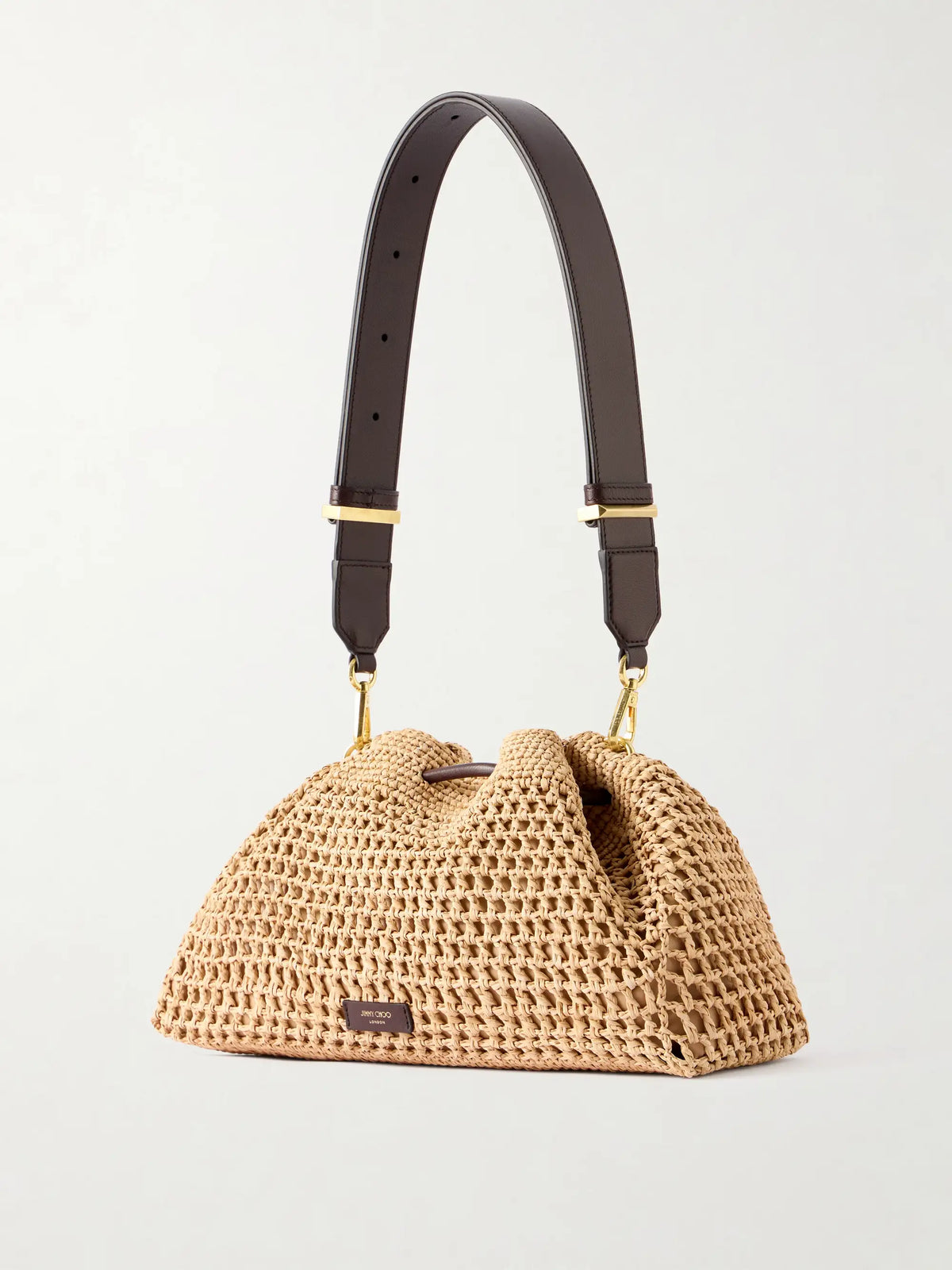 Cinch Medium Bead-embellished Fringed Raffia Shoulder Bag