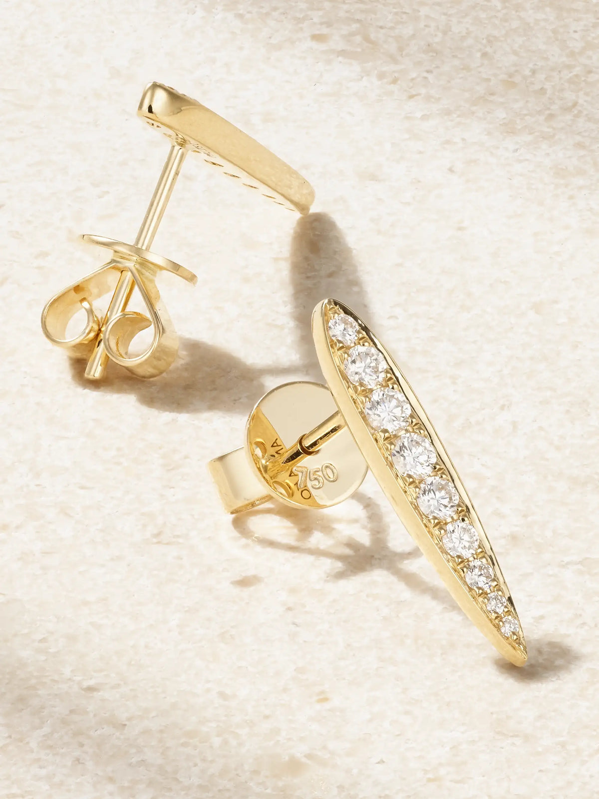 Small Spear 18-karat Gold Diamond Earrings