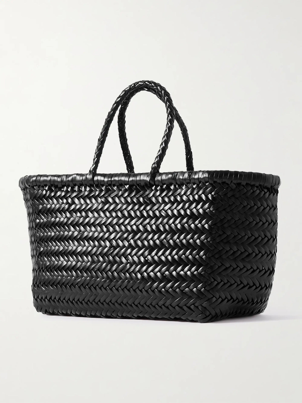 Bamboo Triple Jump Small Woven Leather Tote