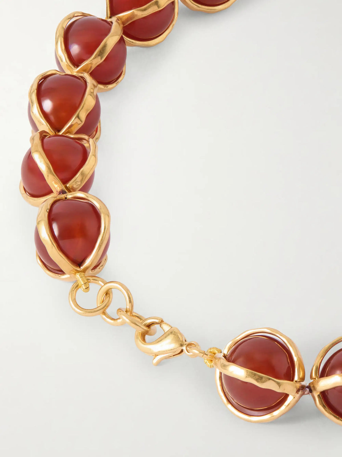 Gold-tone Agate Beaded Necklace