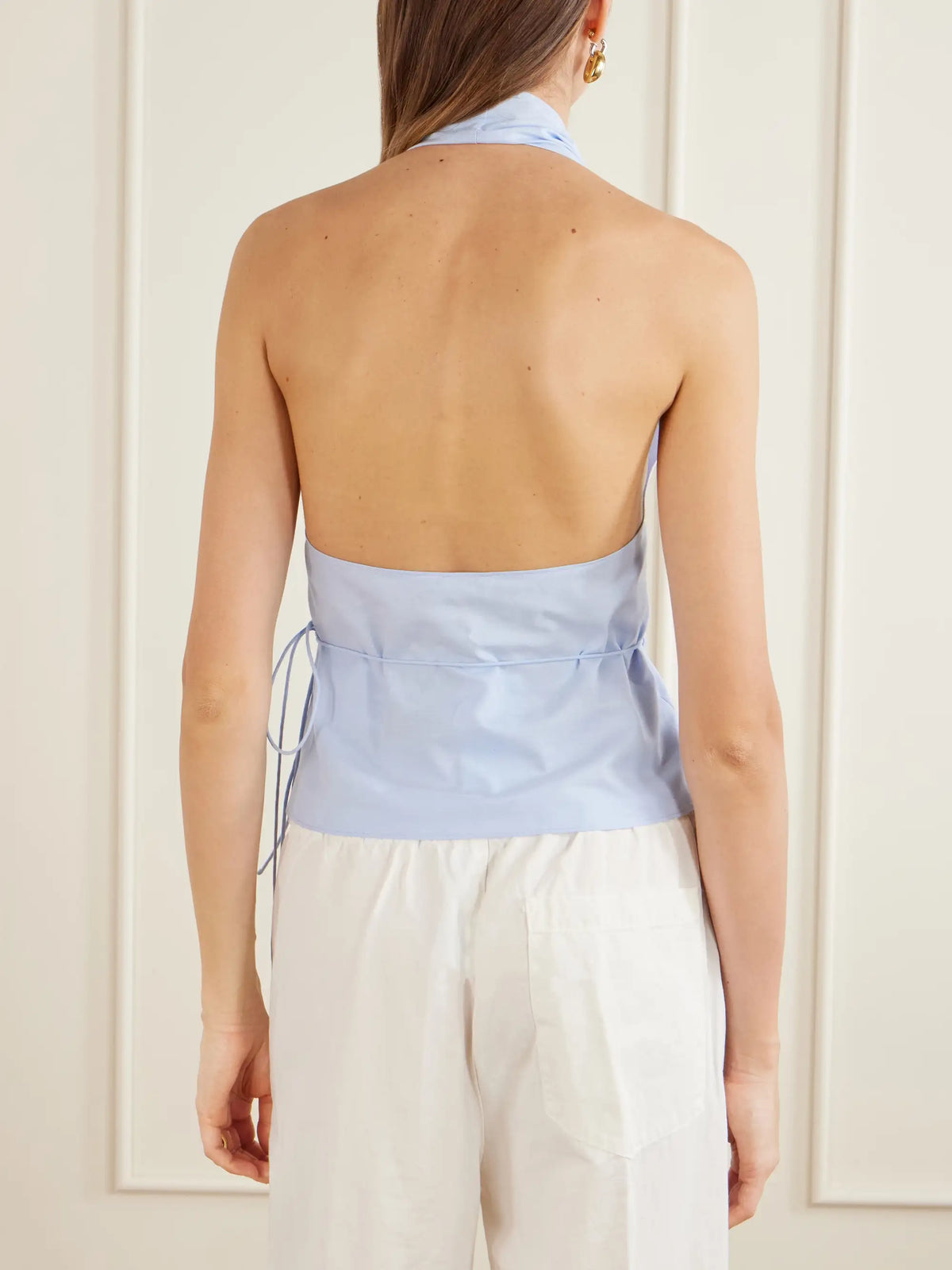 Organic Cotton-poplin Wrap Top