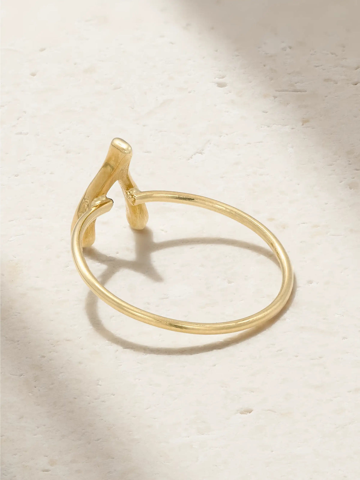 Mini Wishbone 18-karat Gold Ring