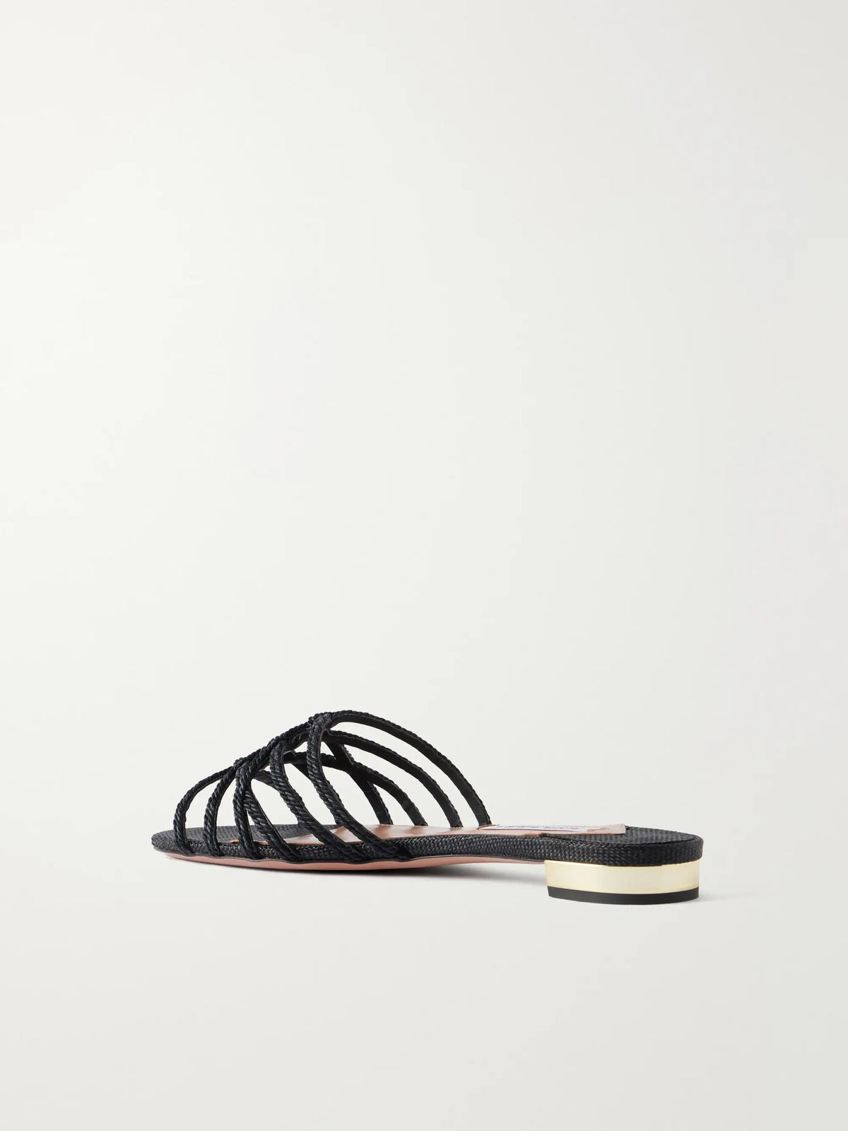 Luna Raffia-trimmed Cord Slides