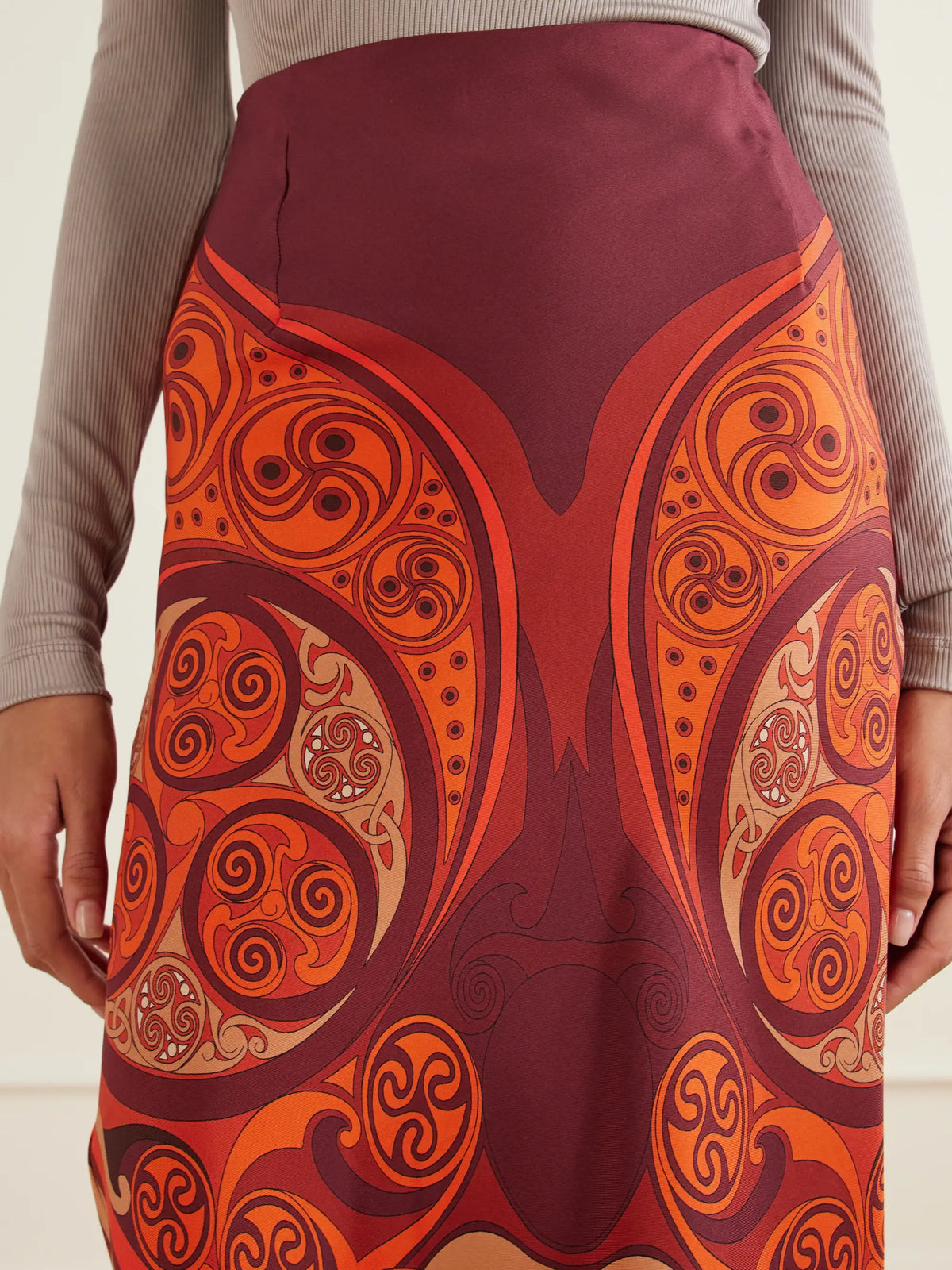 La DoubleJ Sleek Printed Silk-twill Maxi Skirt