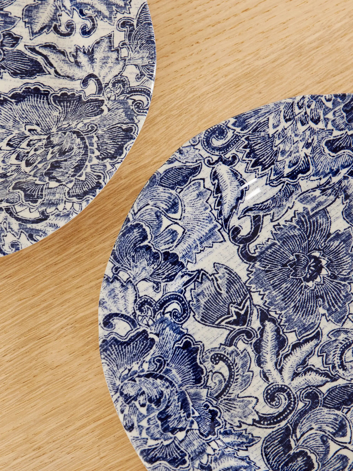 + Burleigh Faded Peony Set Of Two Painted Earthenware Plates