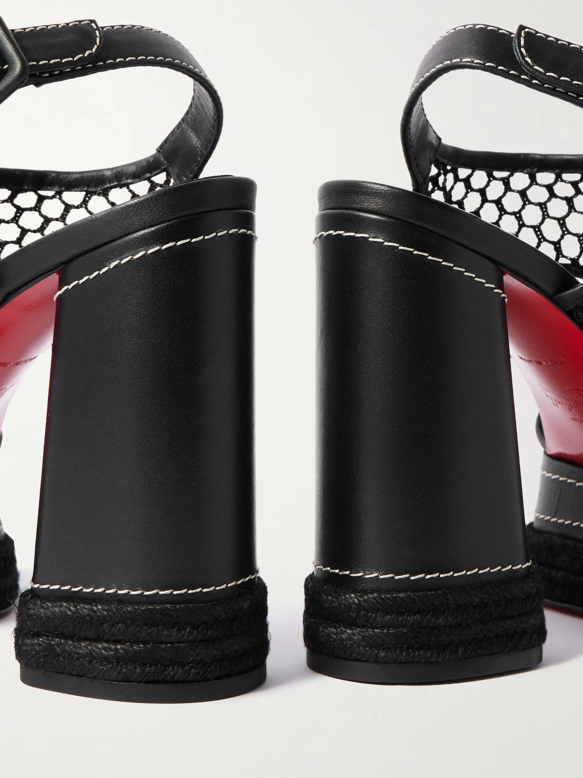 Almeja 130 Mesh And Leather Platform Sandals