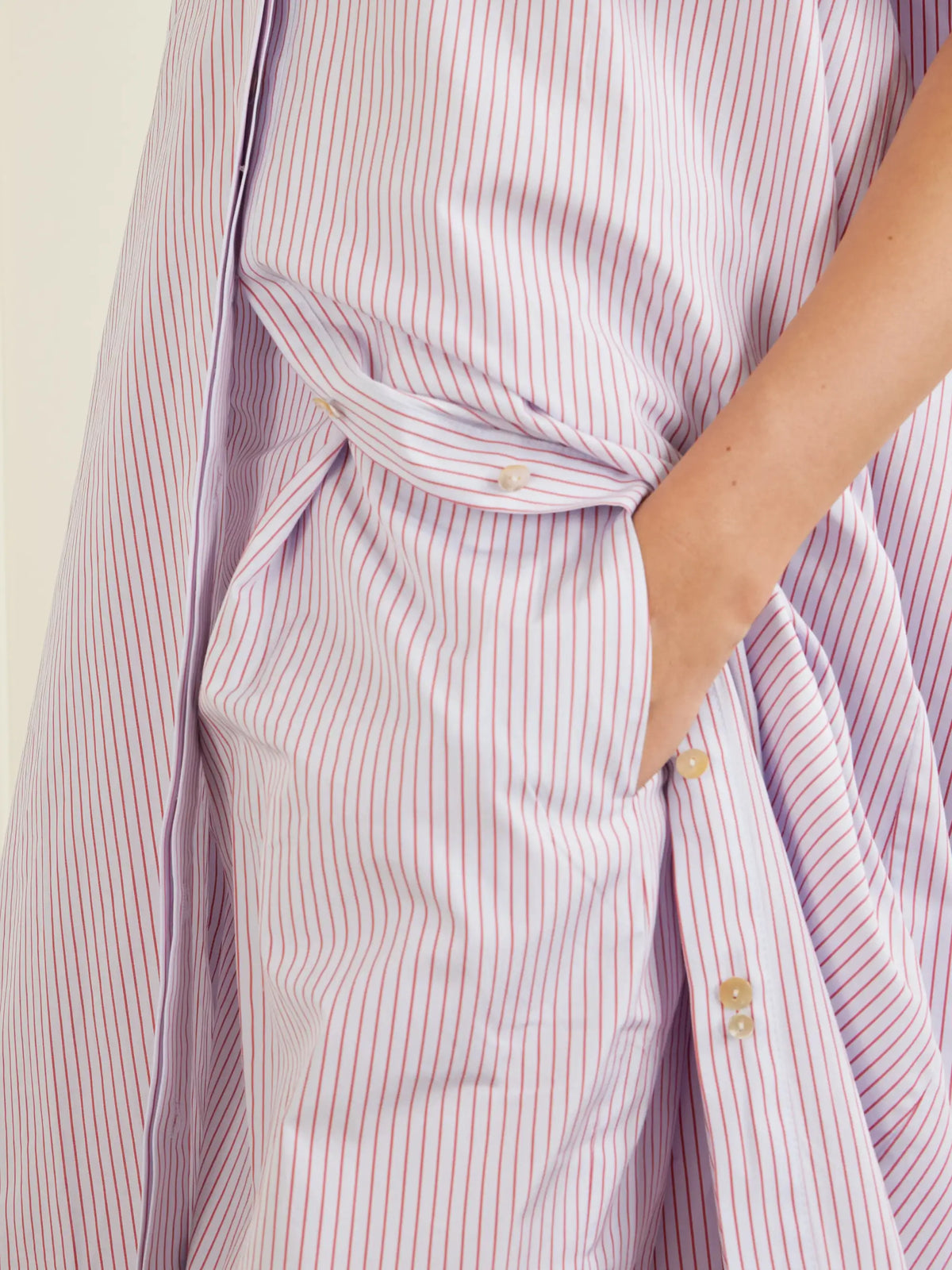 RÙADH Dean Pleated Striped Organic Cotton-poplin Wide-leg Pants