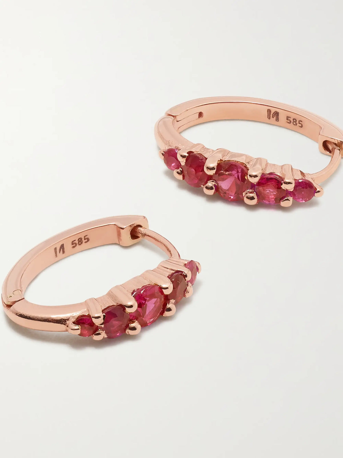 Rivulet Medium 18-karat Rose Gold Ruby Hoop Earrings