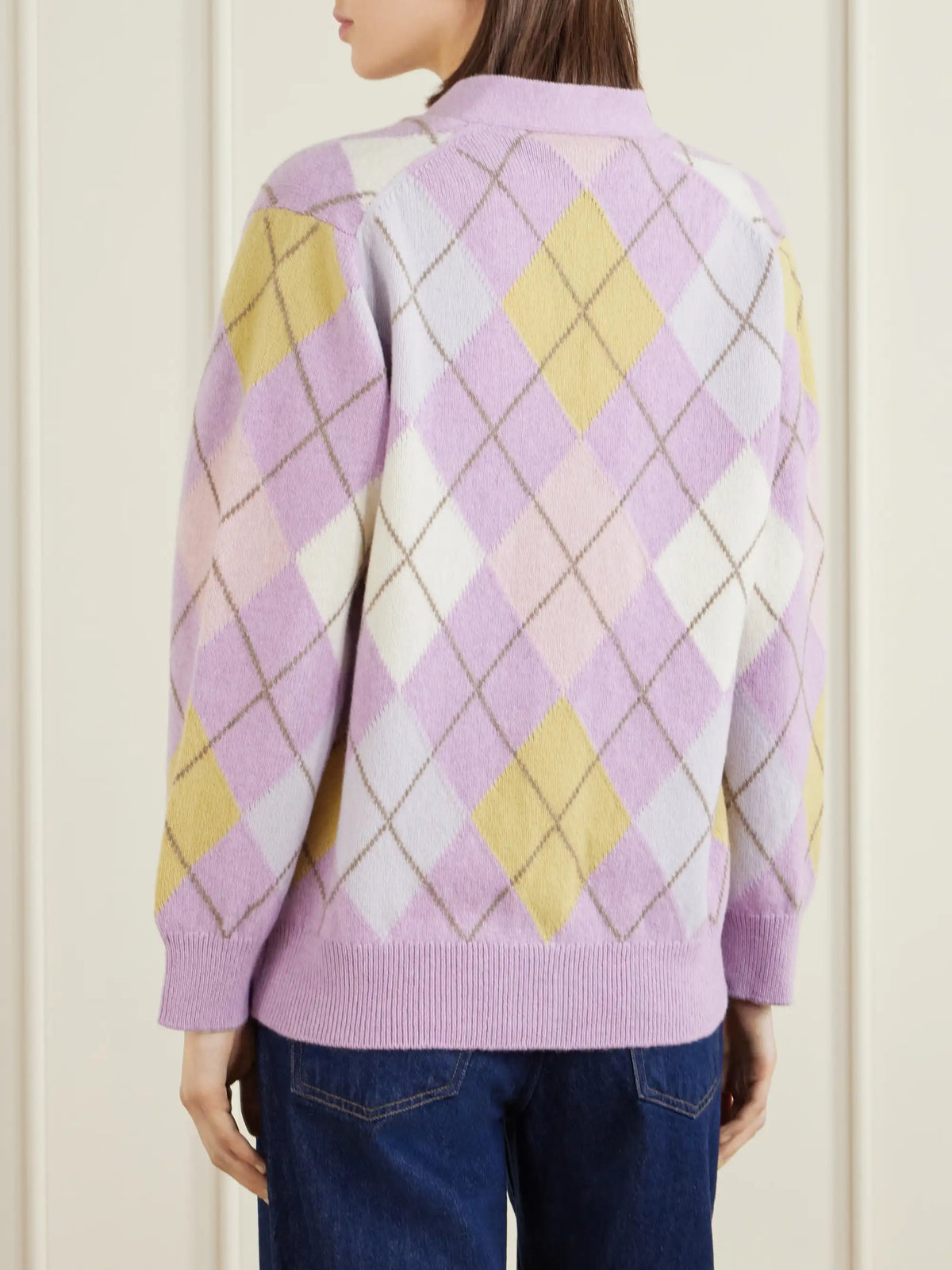 &Daughter Argyle Wool Cardigan