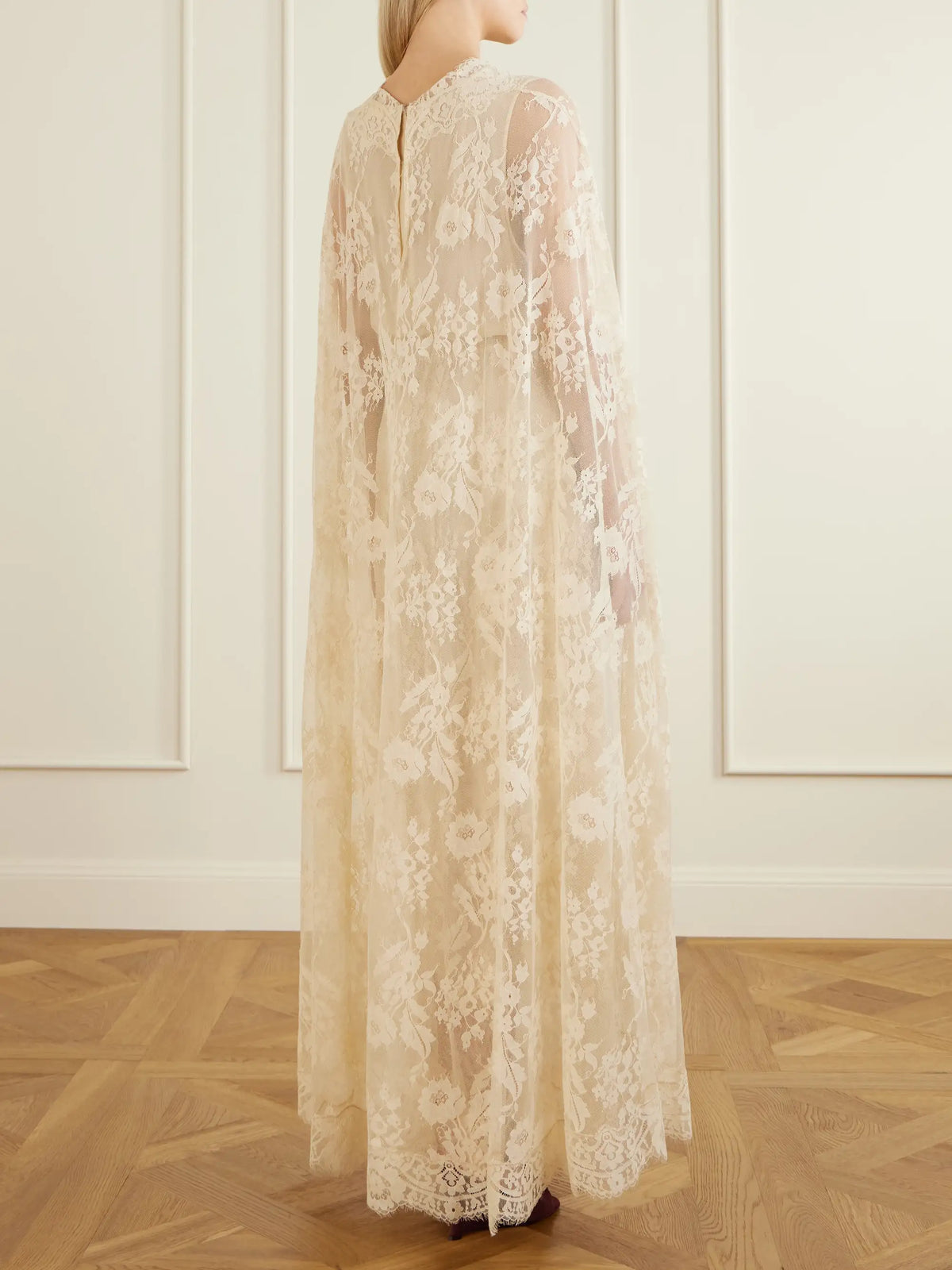 Zimmermann Valiant Belted Cape-effect Lace Maxi Dress