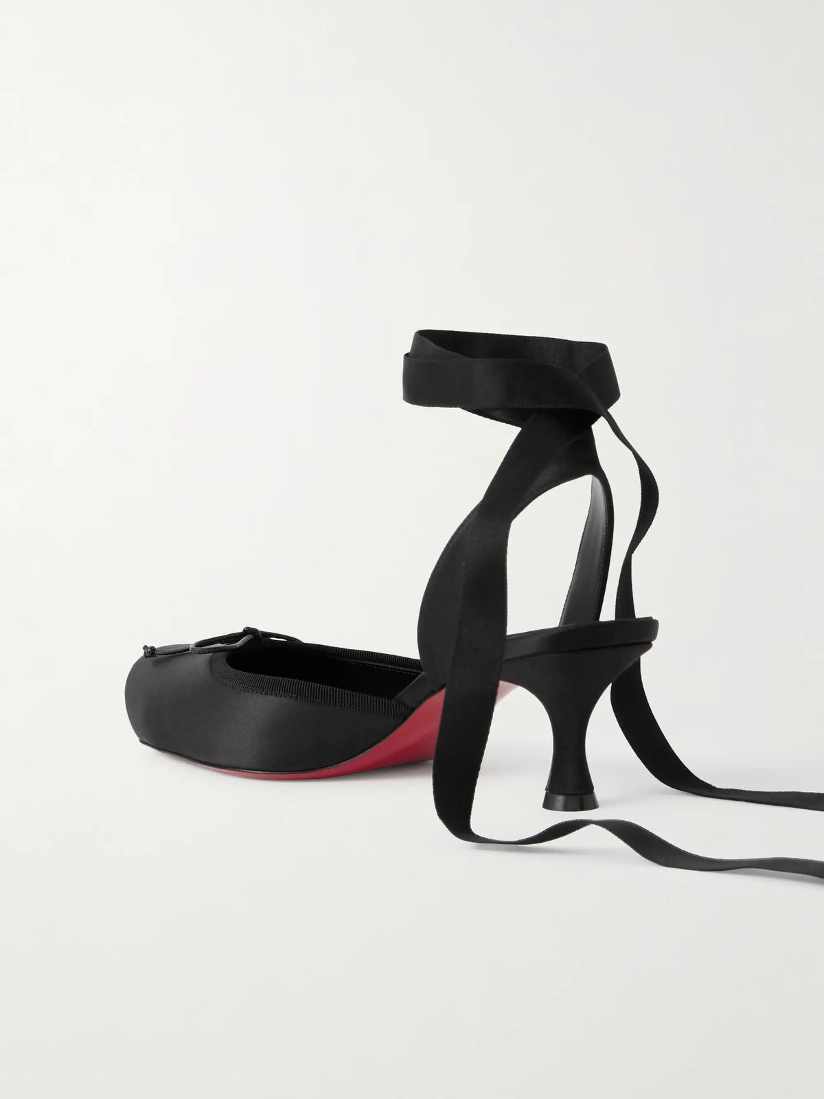 Cassia 55 Bow-detailed Grosgrain-trimmed Satin Pumps