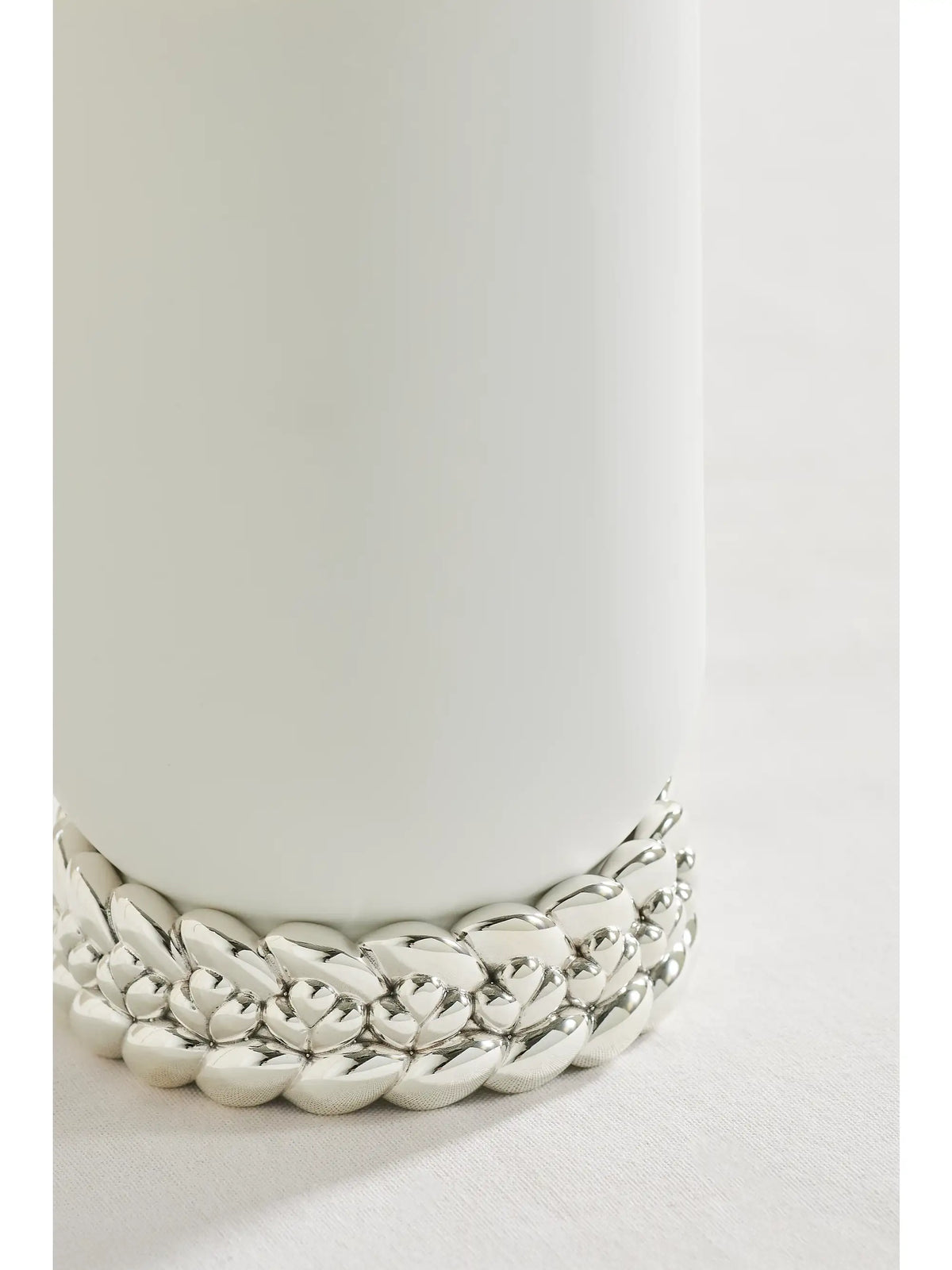 Babylone Small Silver-plated Porcelain Vase