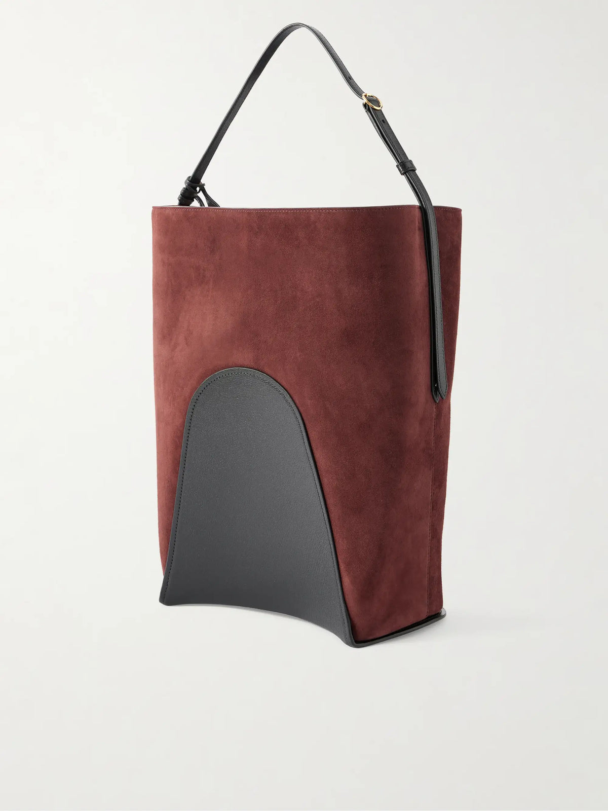 Hip Large Logo-detailed Leather-trimmed Suede Bucket Bag