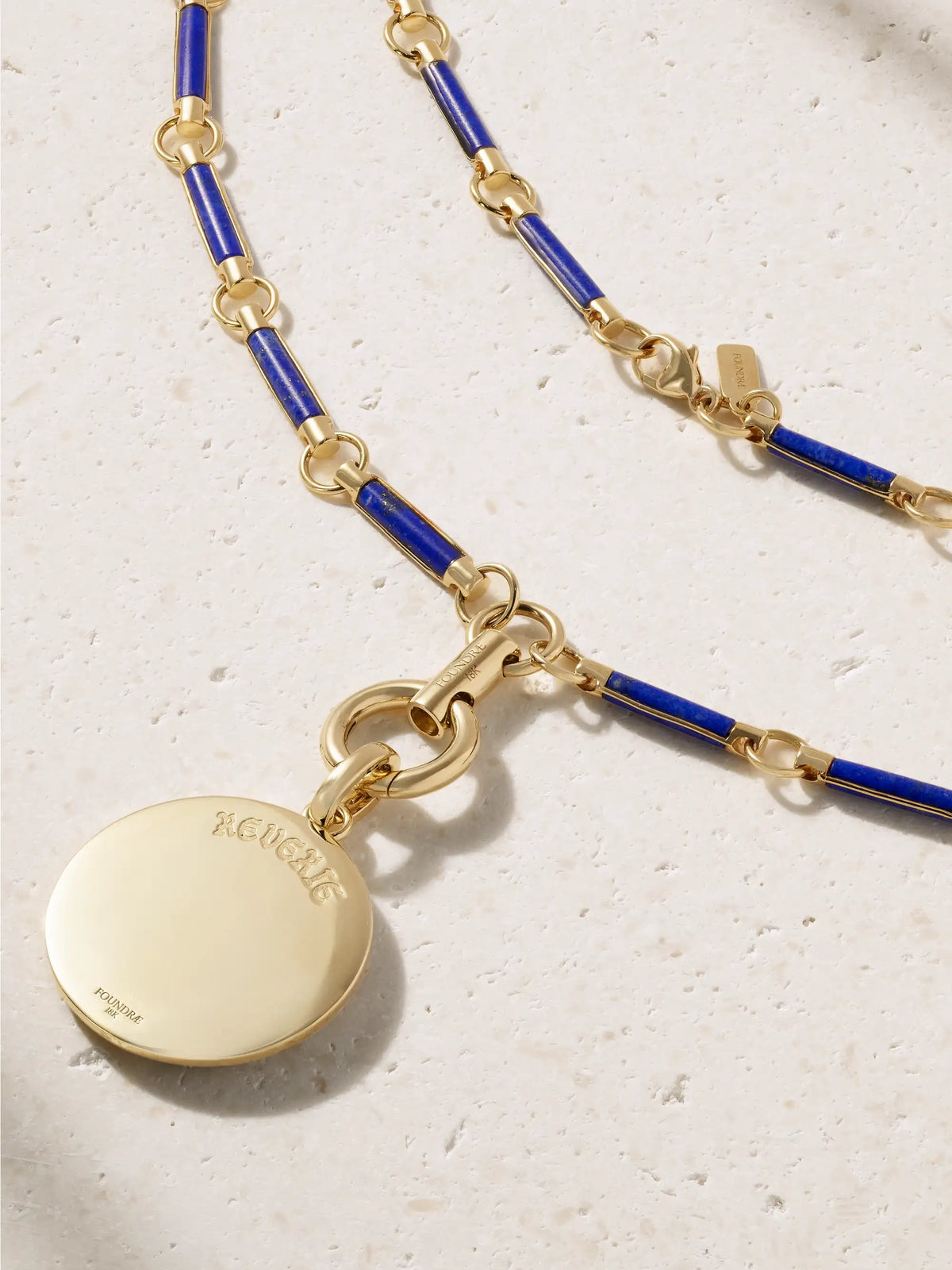 Reverie Element 18-karat Gold, Lapis Lazuli, Diamond And Enamel Necklace