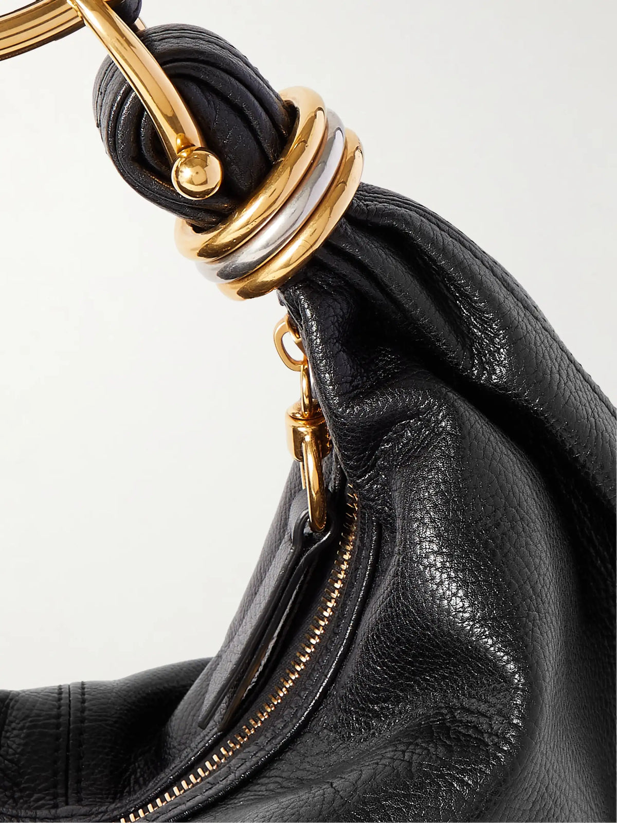 Bracelet Embellished Glossed Textured-leather Shoulder Bag