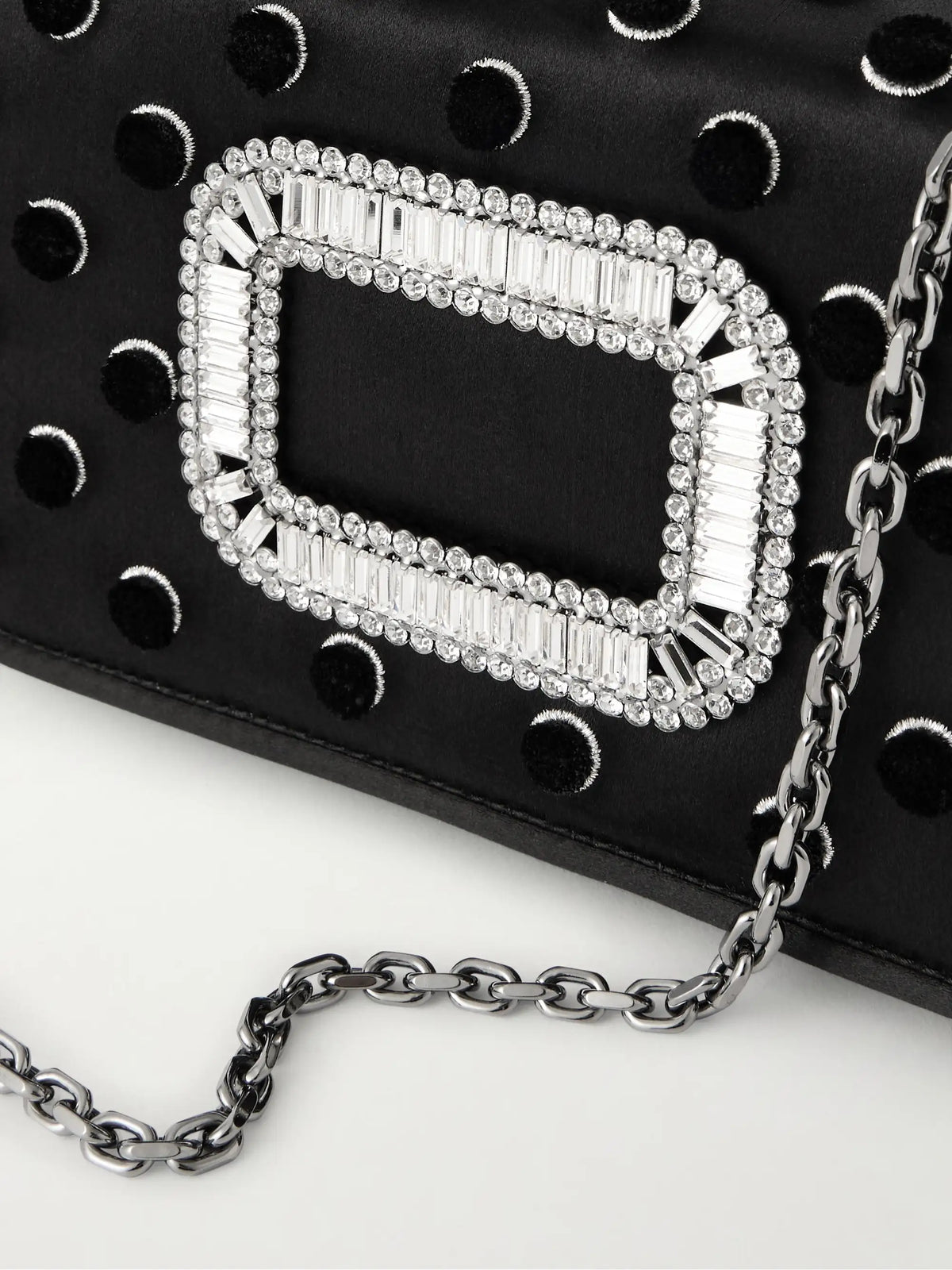 Pilgrim Buckle-embellished Satin Clutch