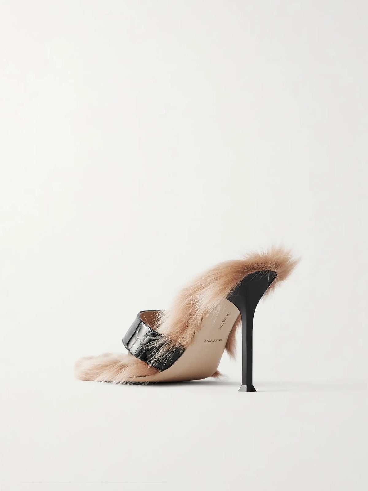 Helix Buckled Shearling-lined Croc-effect Leather Sandals