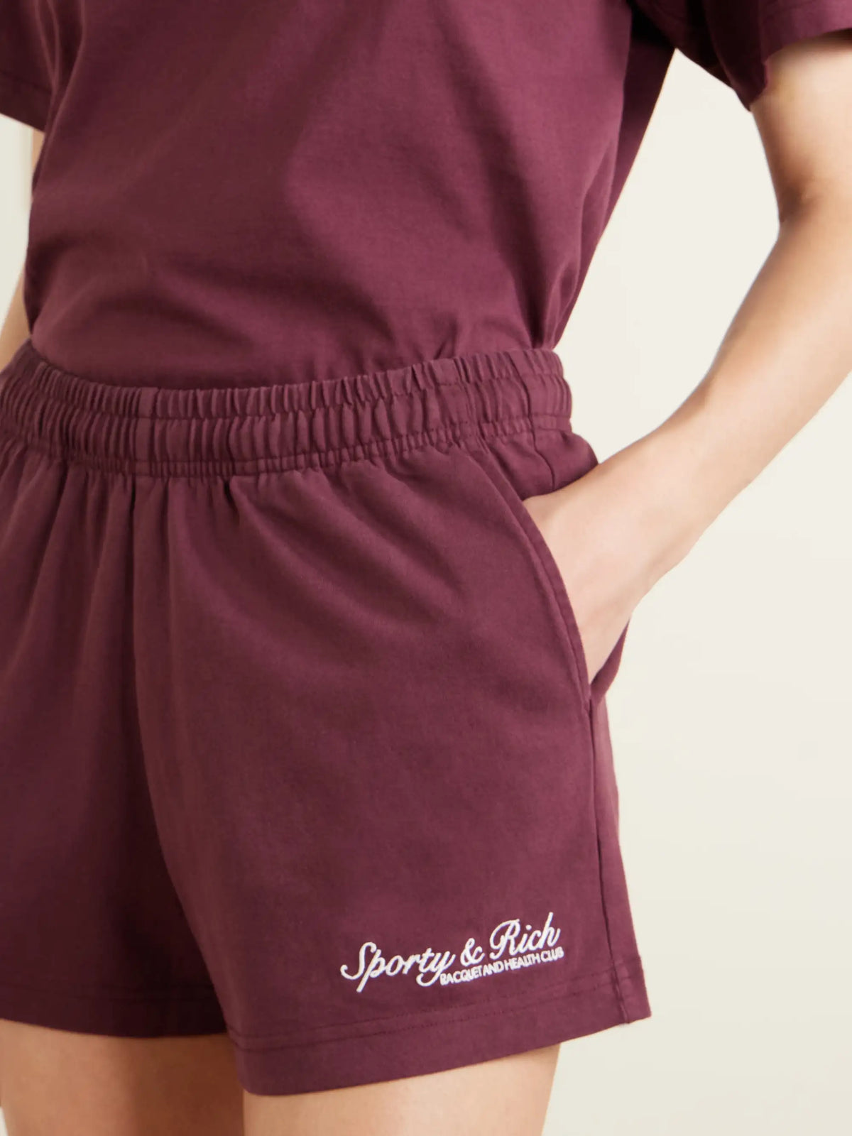 Sporty & Rich Syracuse Logo-embroidered Cotton-fleece Shorts