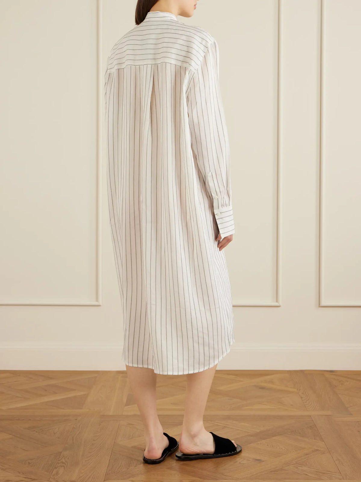 TOTEME Striped Voile Midi Dress